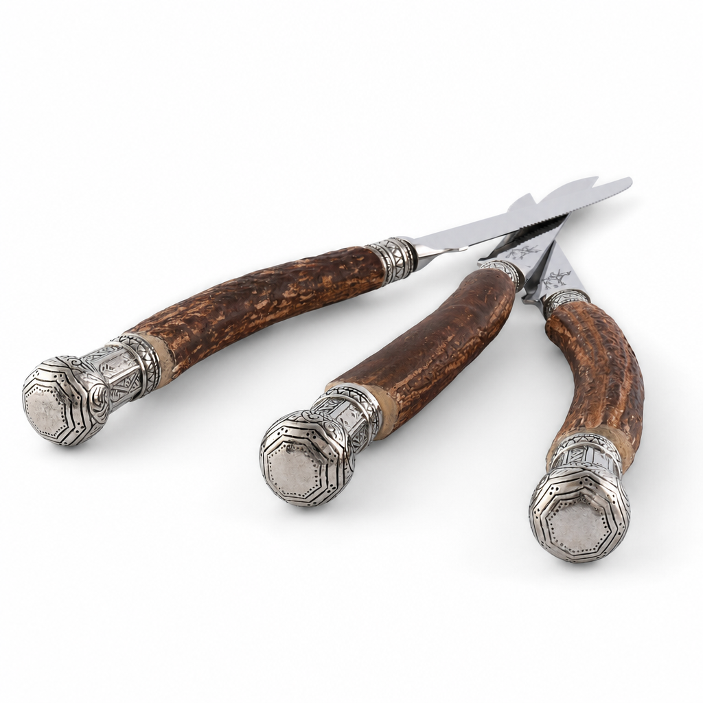 VAGABOND HOUSE  Composite Antler King Crown Steak Knife Set