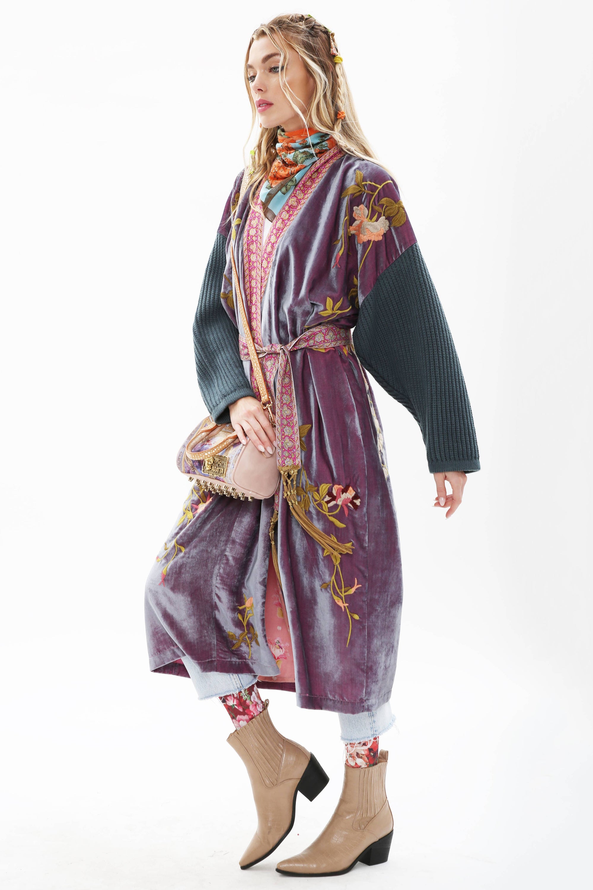 Aratta Something Magical Velvet Coat: Grape Jam