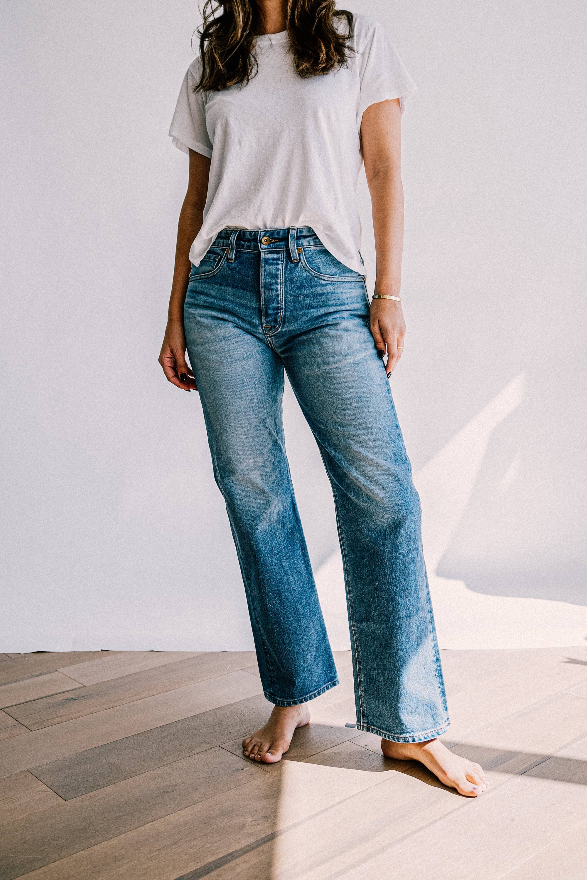WIESMADE Jackie Fit Jean | Salt Wash Mid Rise Wide Leg: Salt Wash