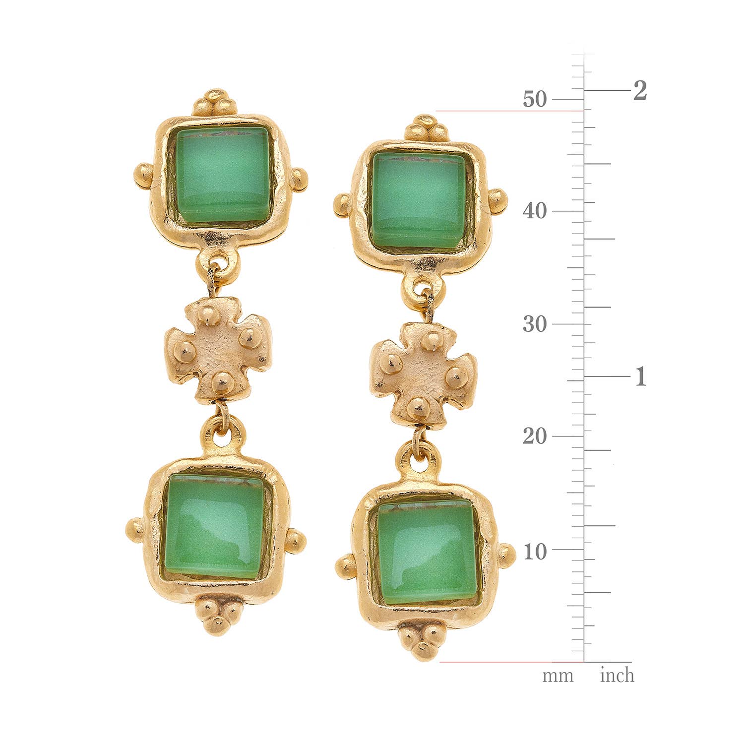 Susan Shaw Charlotte Deux Tier Earrings: Lime