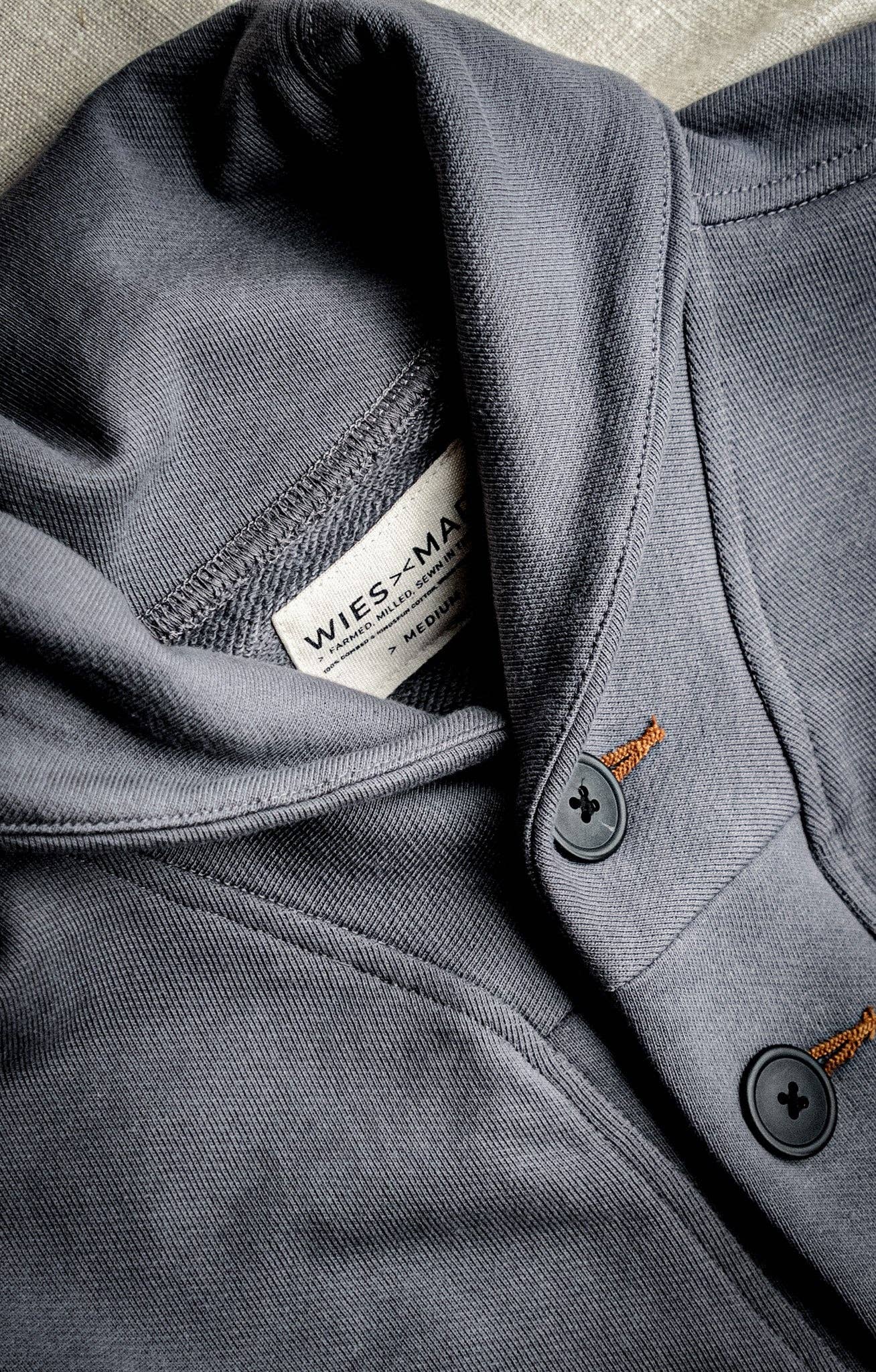 WIESMADE Men | Bodega Cardigan | 14oz 100% Cotton French Terry - Pebble: Pebble / L