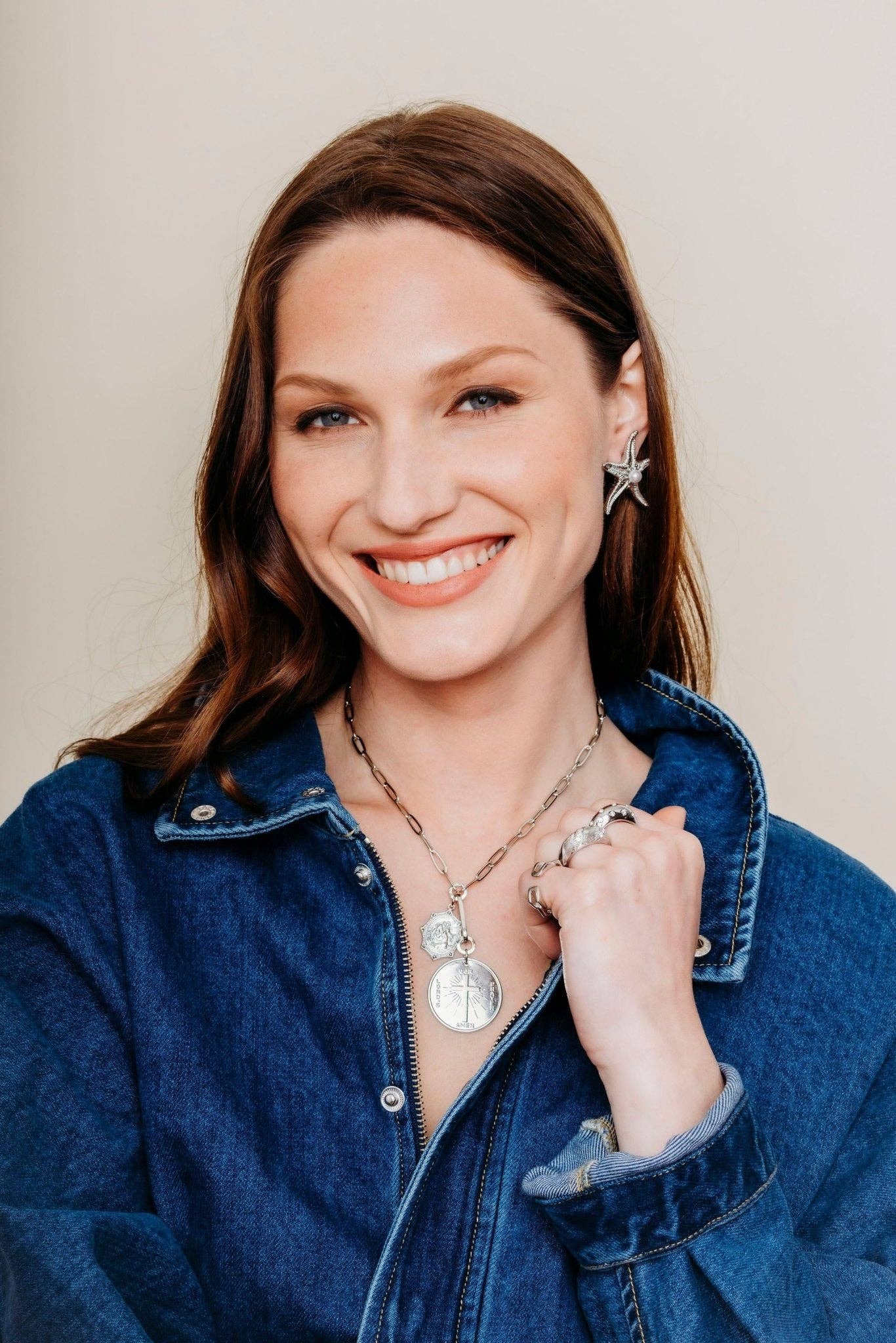 Elizabeth Cole St. Christopher Necklace: Golden Glow