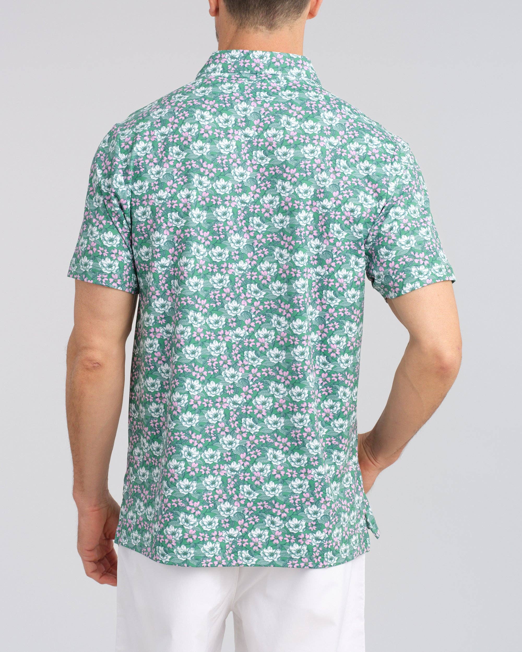 Southern Charm Men's Polo: Green Multi