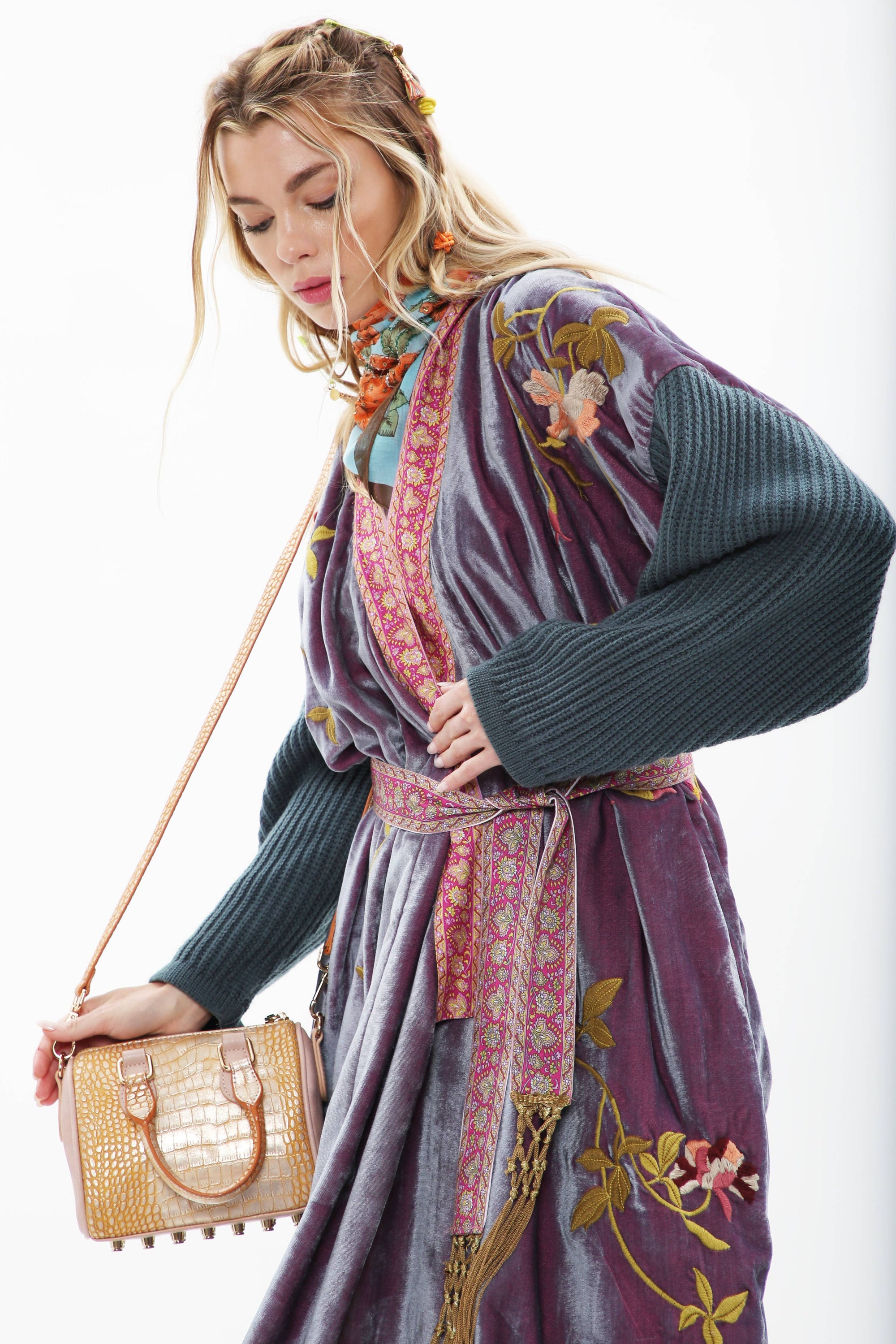 Aratta Something Magical Velvet Coat: Grape Jam
