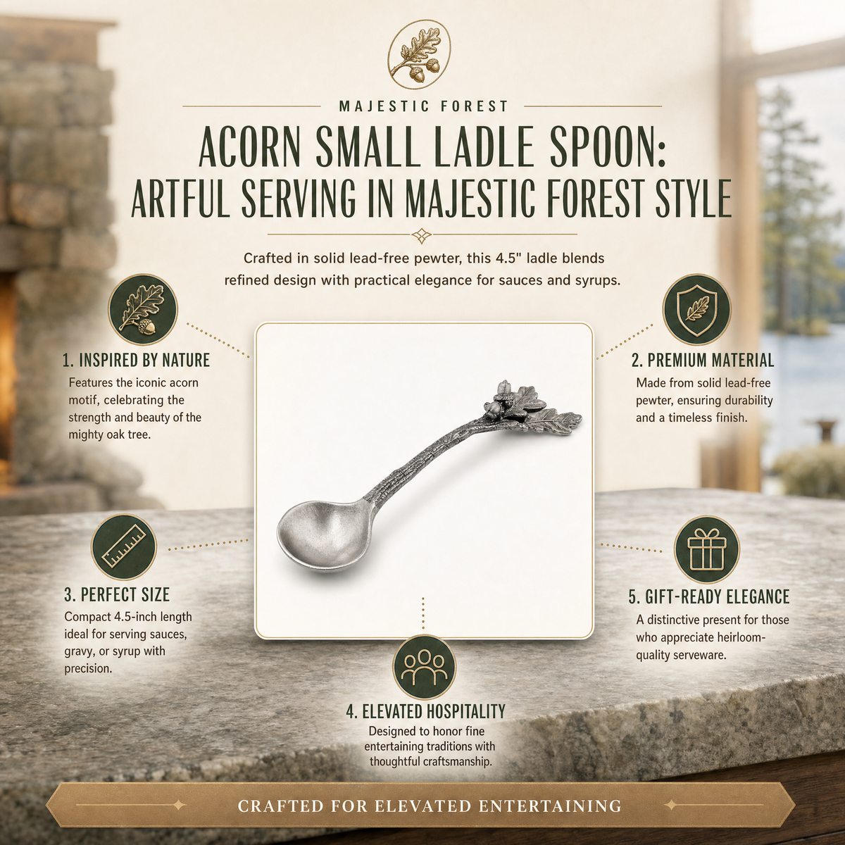 VAGABOND HOUSE Acorn Small Ladle Spoon