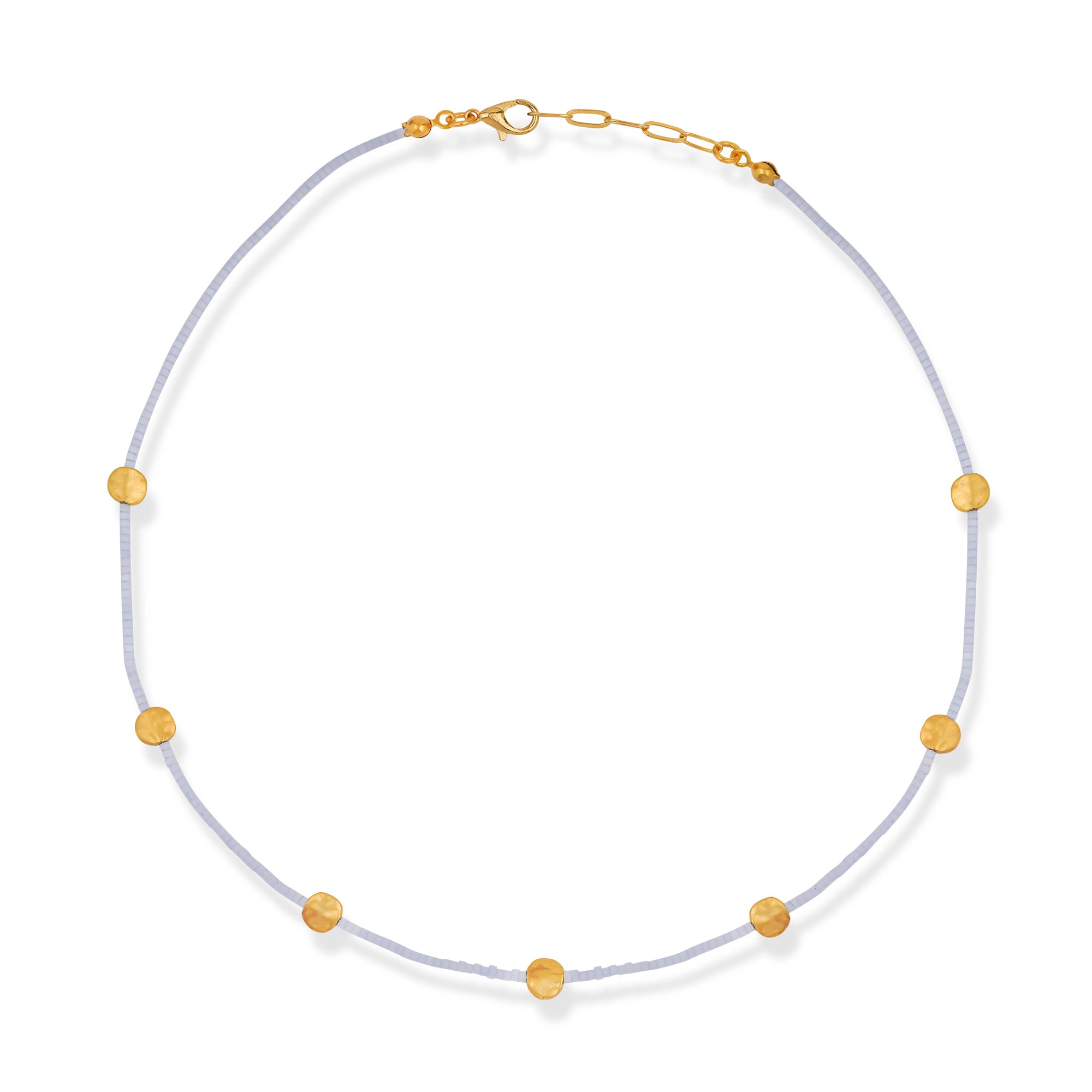 CHAKARR ON TREND | MIYUKI GOLD DISC NECKLACE: White
