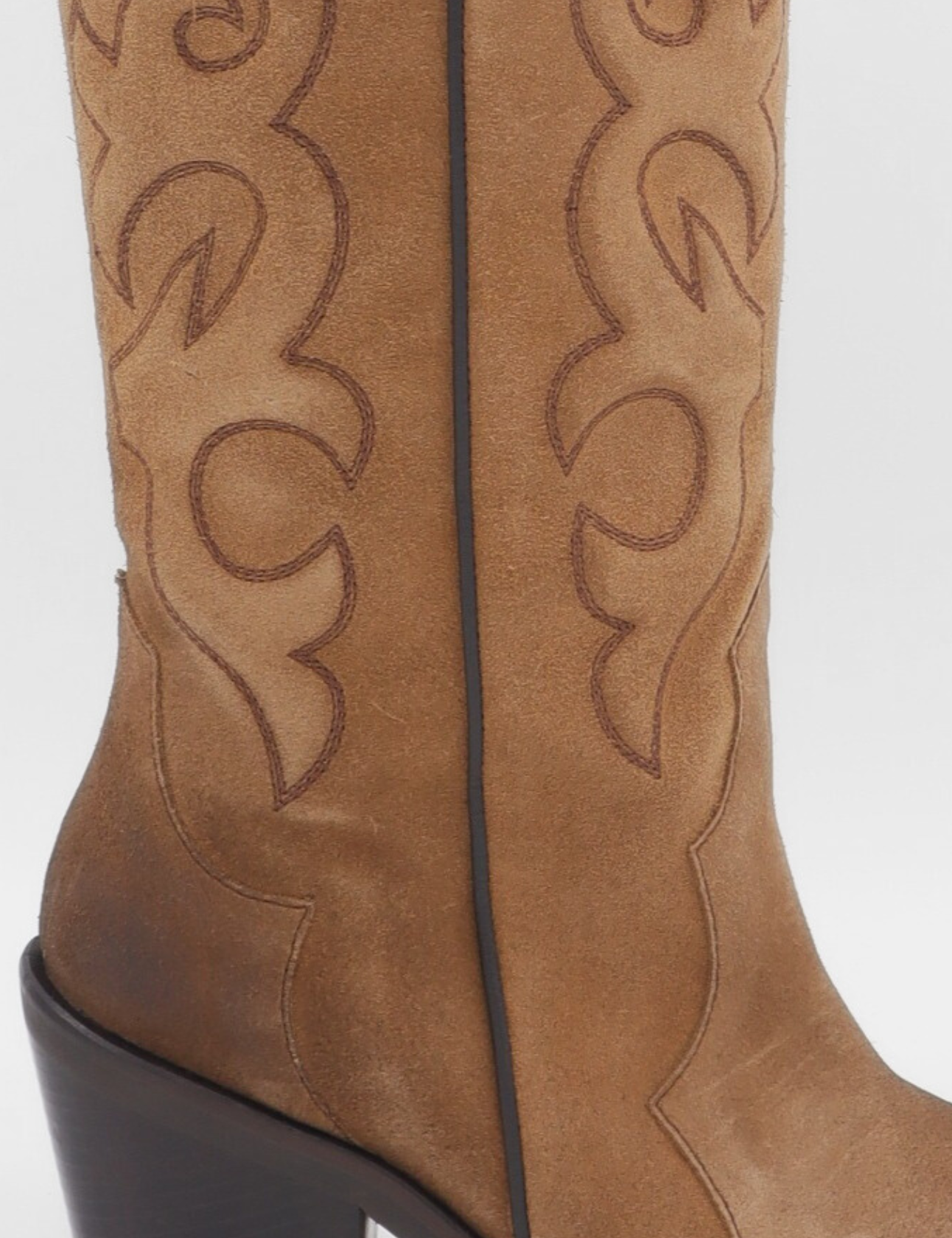 Stivali of New York Elora Women's Western Cowboy Boot in Mocha Suede Leather