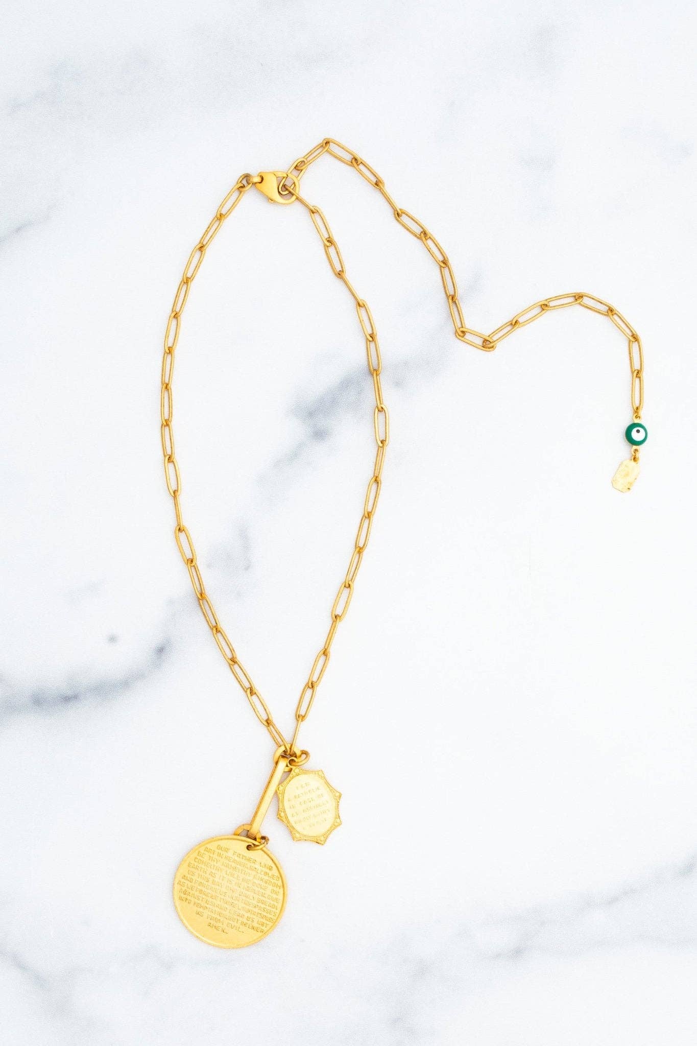 Elizabeth Cole St. Christopher Necklace: Golden Glow
