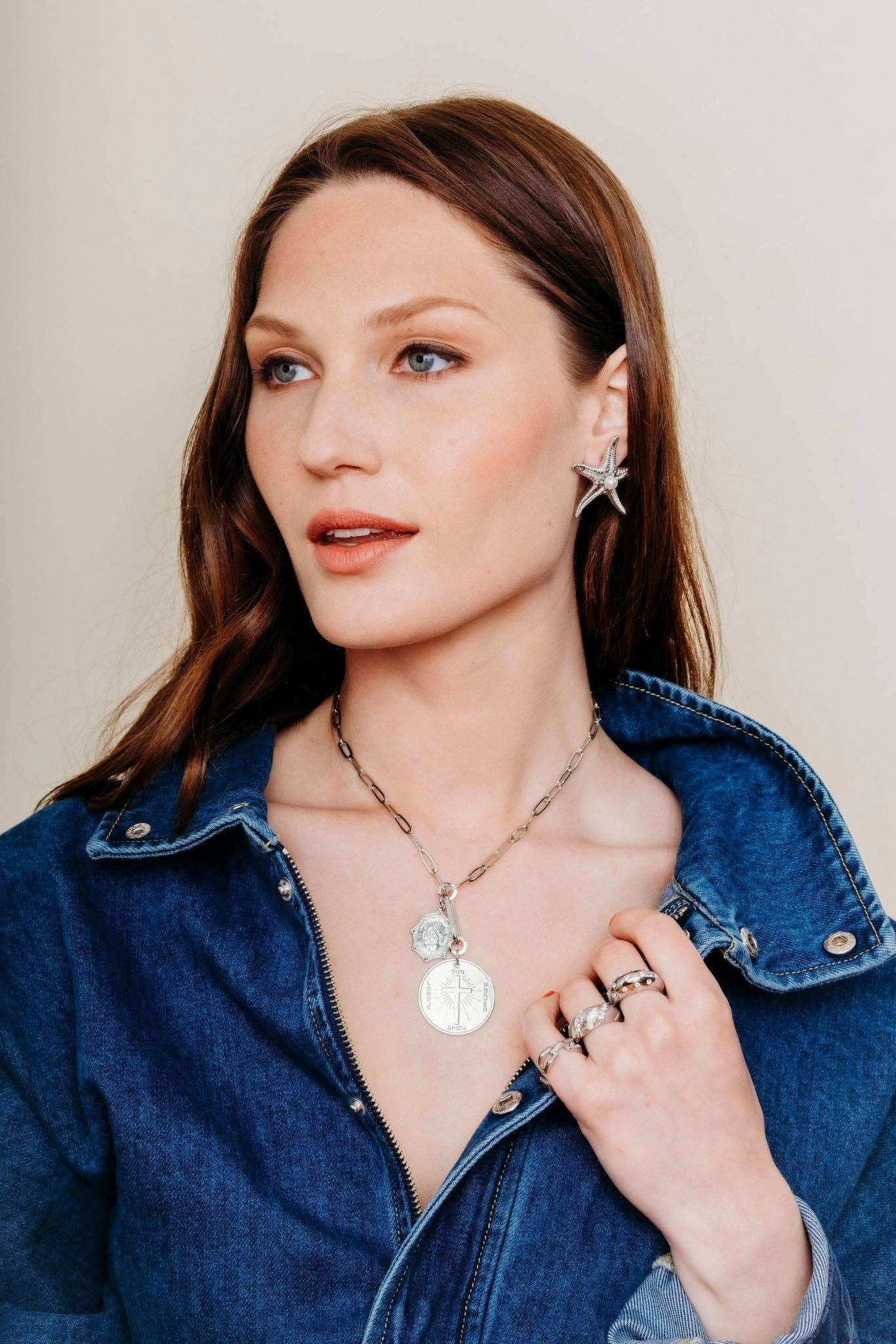 Elizabeth Cole St. Christopher Necklace: Golden Glow