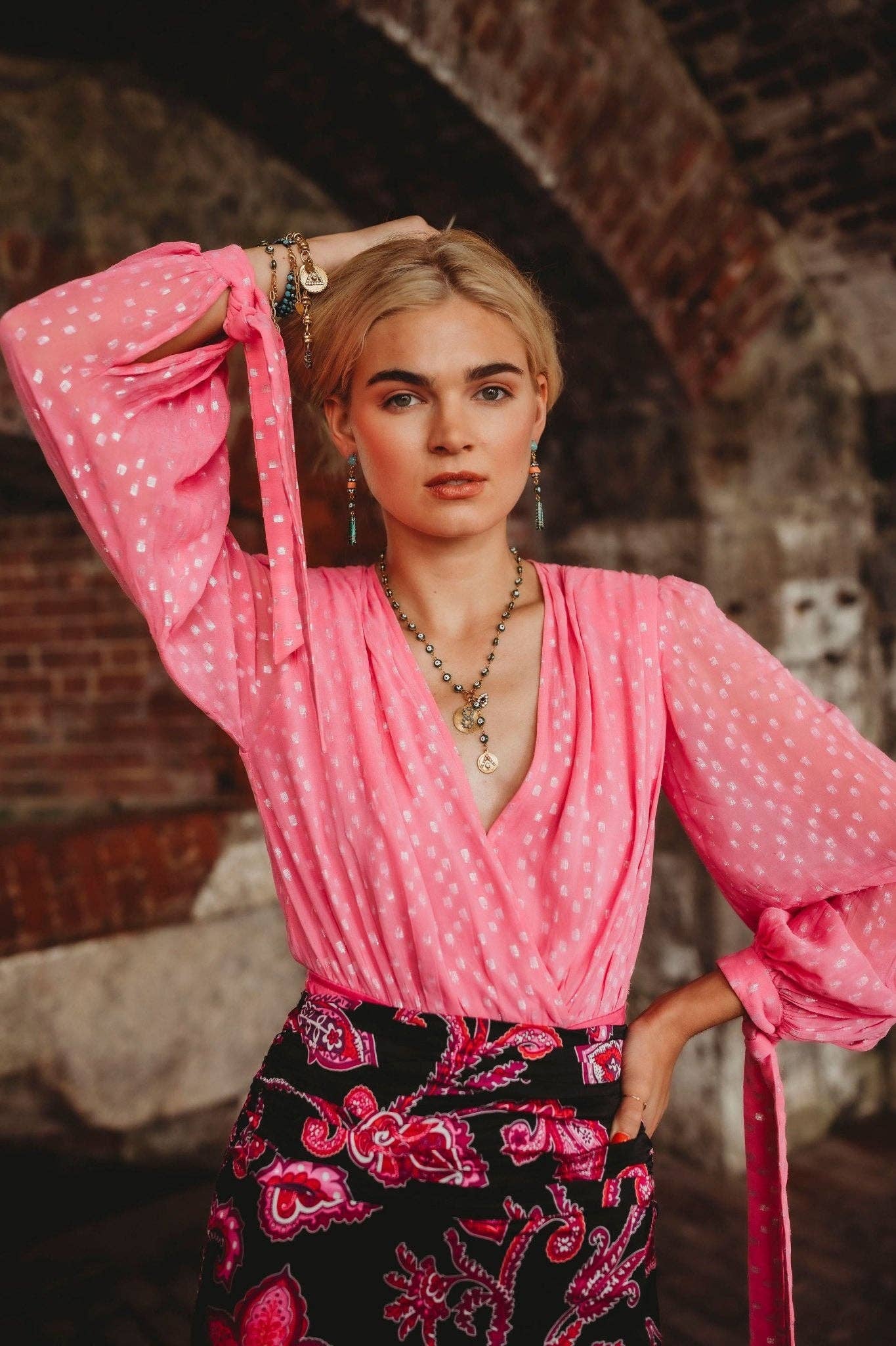 Elizabeth Cole Galia Necklace: Orange