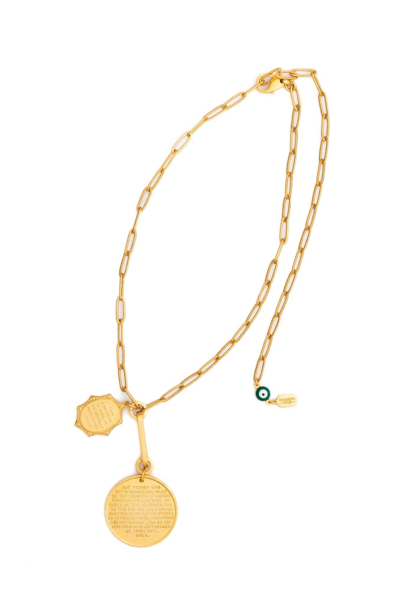 Elizabeth Cole St. Christopher Necklace: Golden Glow