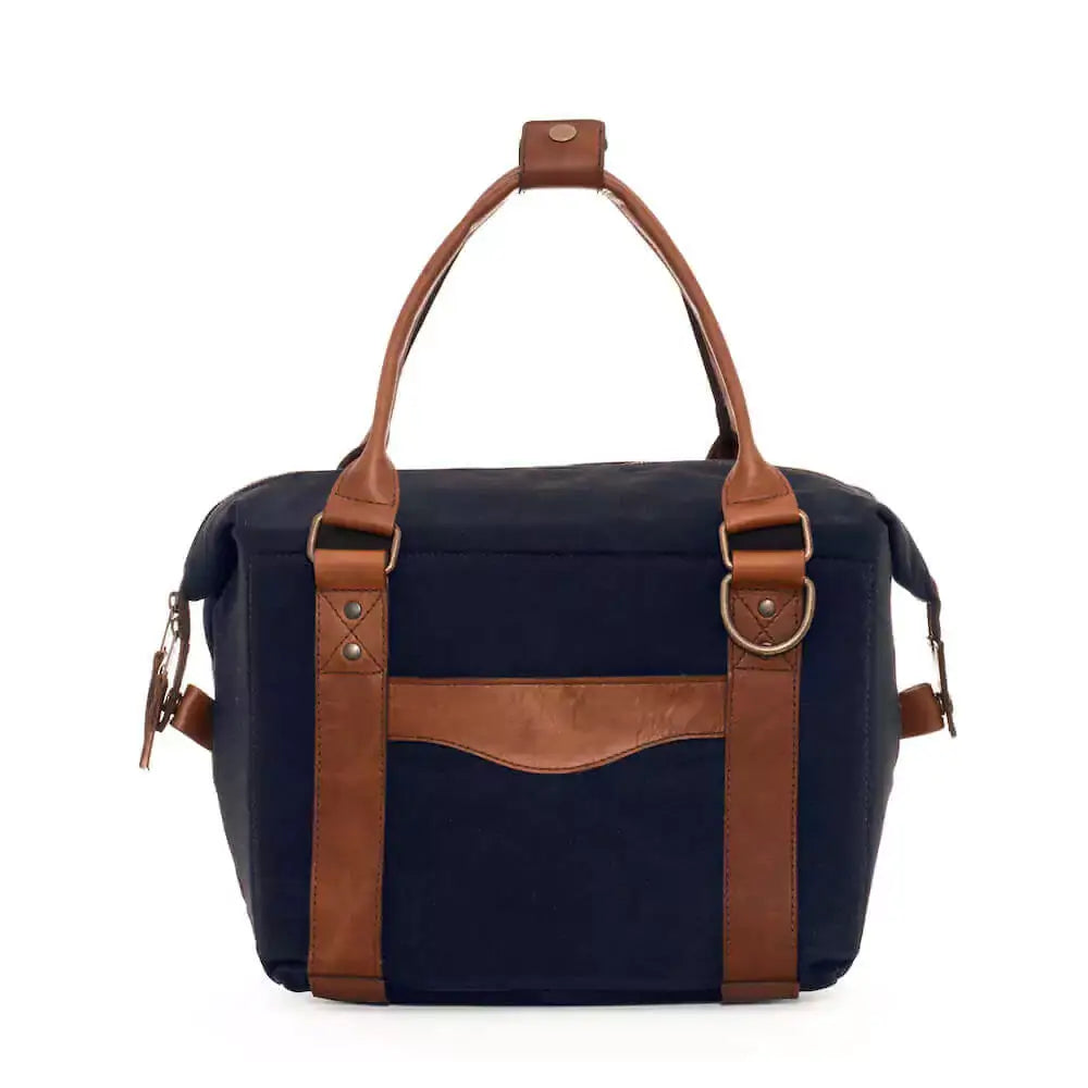 Mission Mercantile White Wing Waxed Canvas Cooler: Smoke / Brown