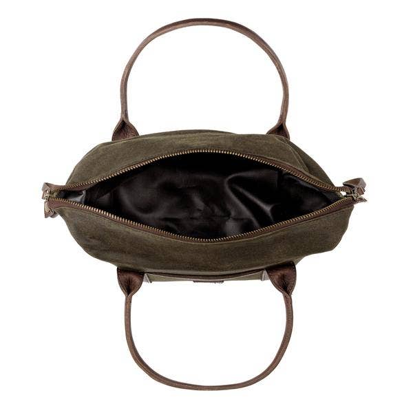 Mission Mercantile White Wing Waxed Canvas Cooler: Smoke / Forest