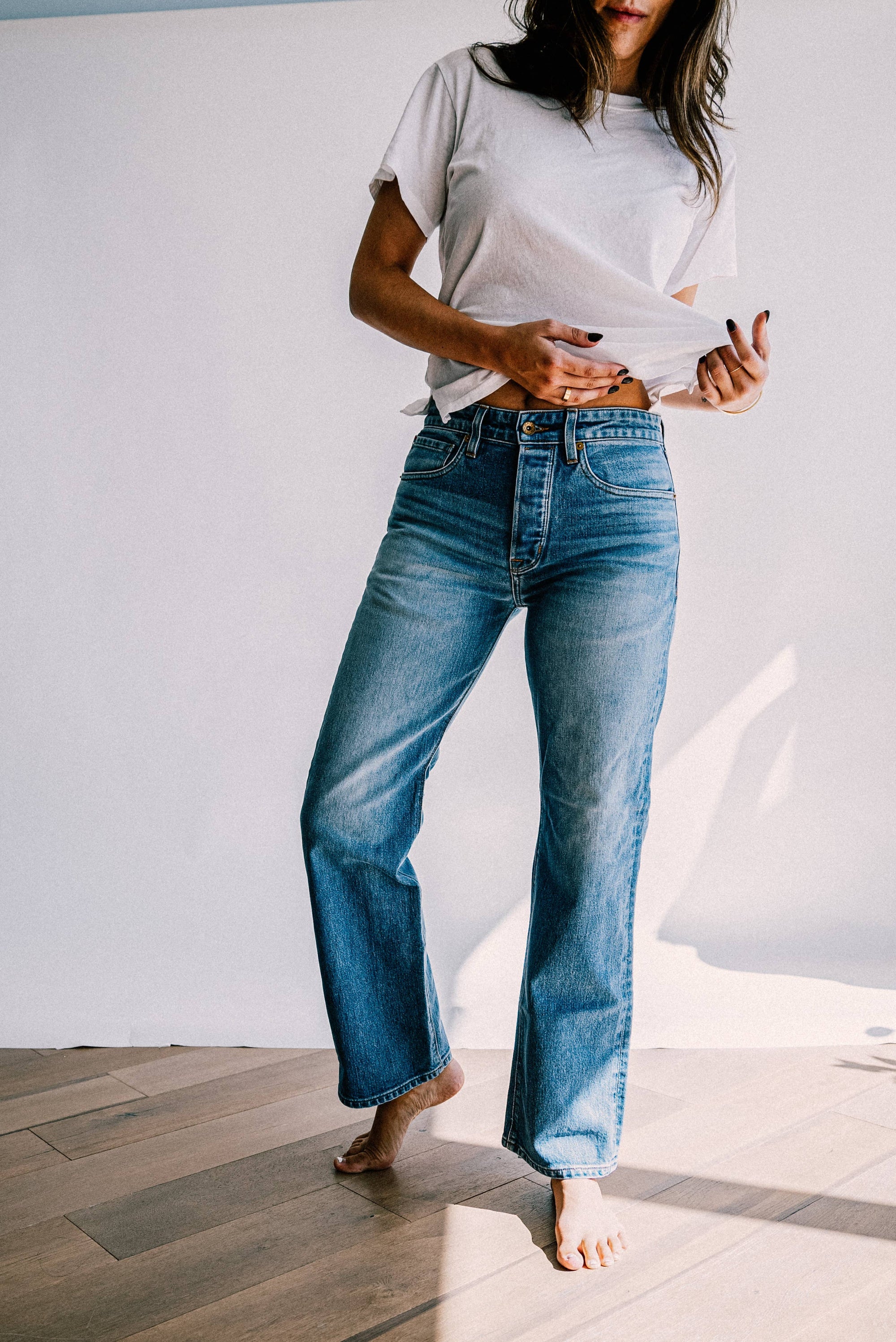 WIESMADE Jackie Fit Jean | Salt Wash Mid Rise Wide Leg: Salt Wash