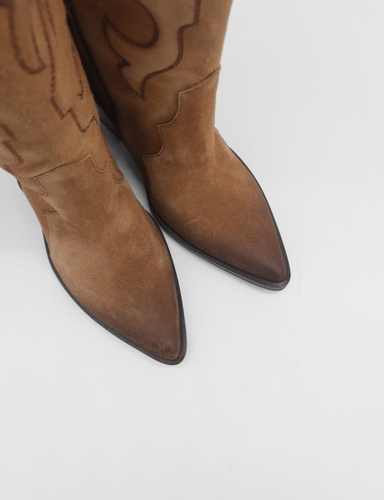 Stivali of New York Elora Women's Western Cowboy Boot in Mocha Suede Leather
