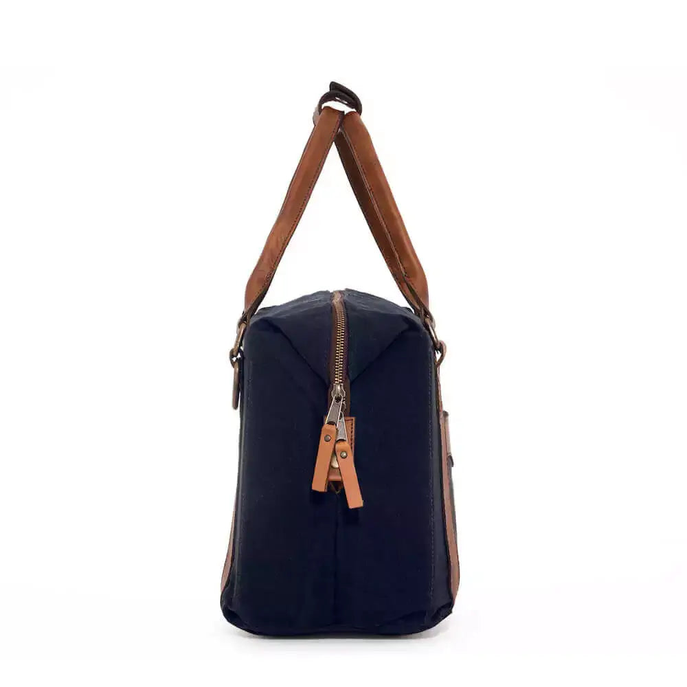 Mission Mercantile White Wing Waxed Canvas Cooler: Smoke / Brown