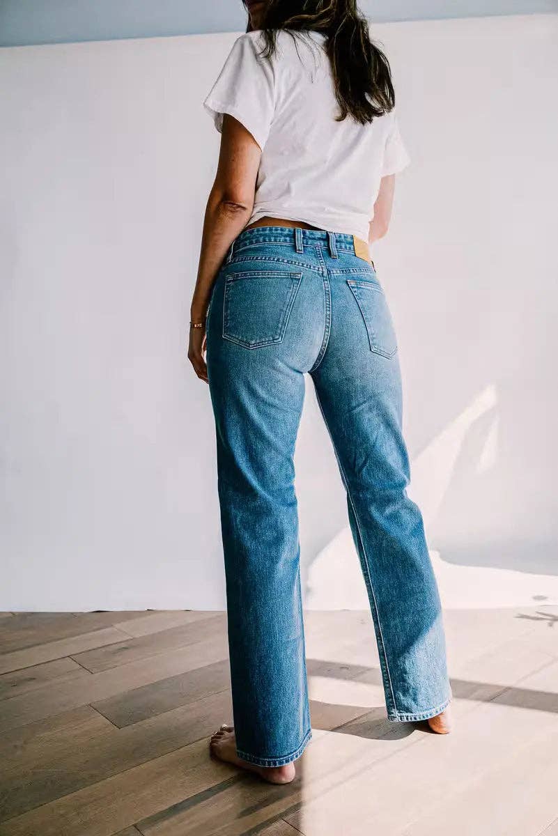 WIESMADE Jackie Fit Jean | Salt Wash Mid Rise Wide Leg: Salt Wash