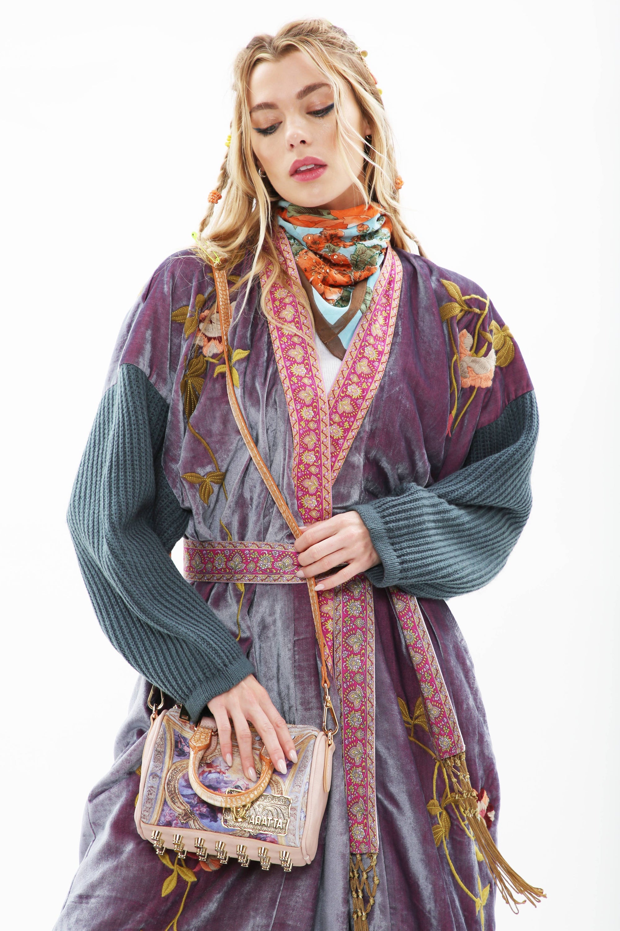 Aratta Something Magical Velvet Coat: Grape Jam