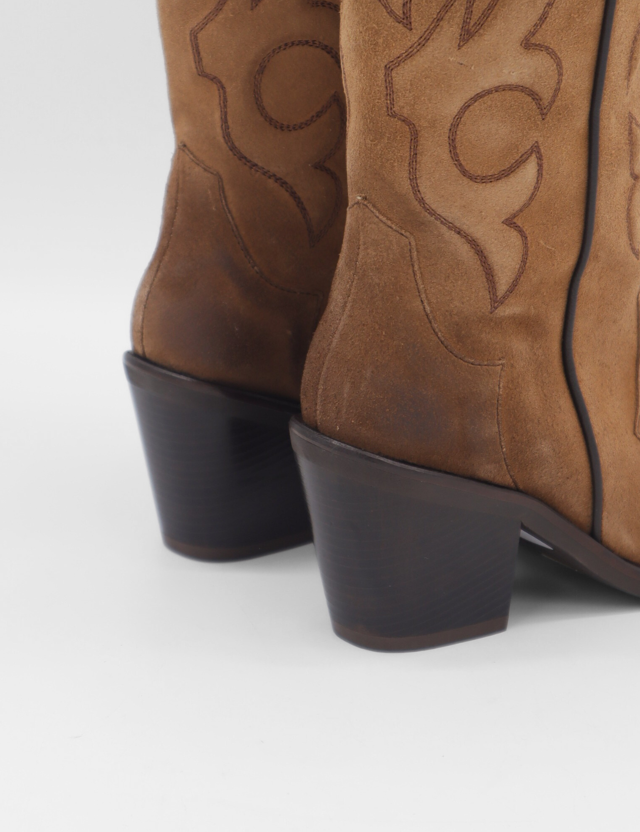 Stivali of New York Elora Women's Western Cowboy Boot in Mocha Suede Leather