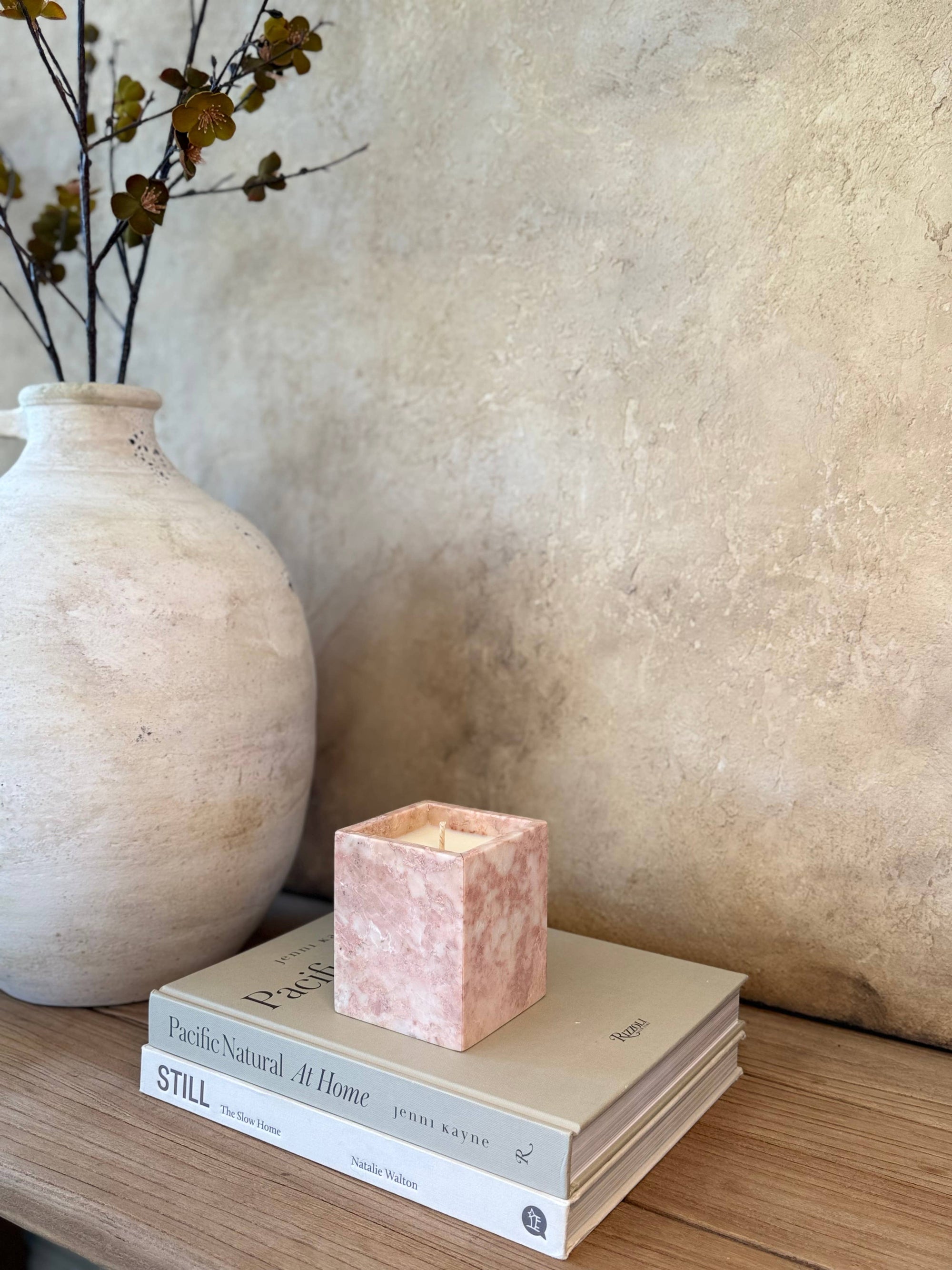 STANDARD WAX Marble Candle- White Label Ready: Purple w/White Veins- Rosso Levanto / 7 Veils Inspired by Byredo