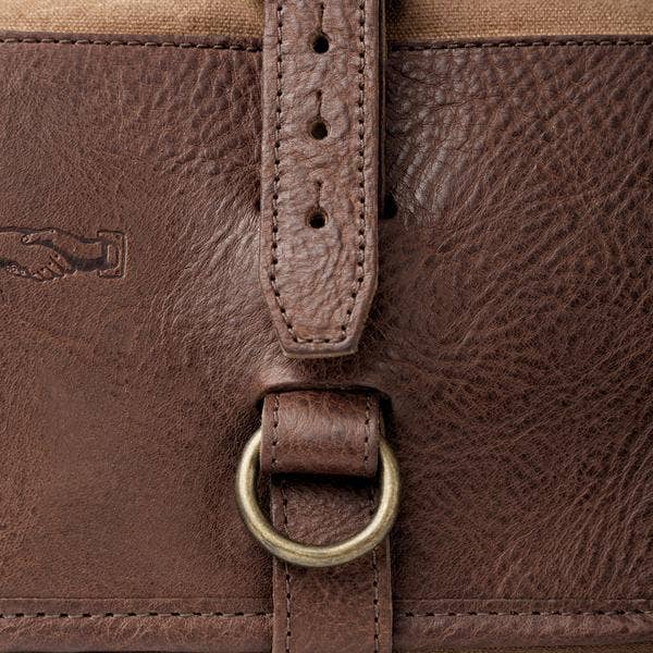 Mission Mercantile Campaign Waxed Canvas Roll-Up Toiletry Shave Kit: Smoke / Forest