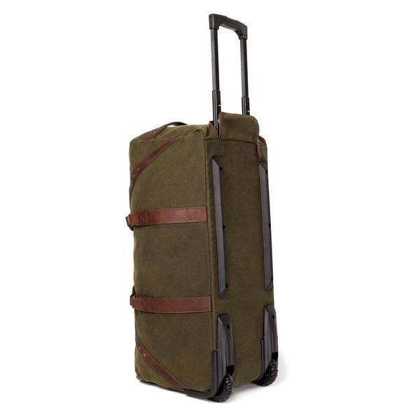 Mission Mercantile Campaign Waxed Canvas Large Roller Duffle Bag: Smoke / Forest