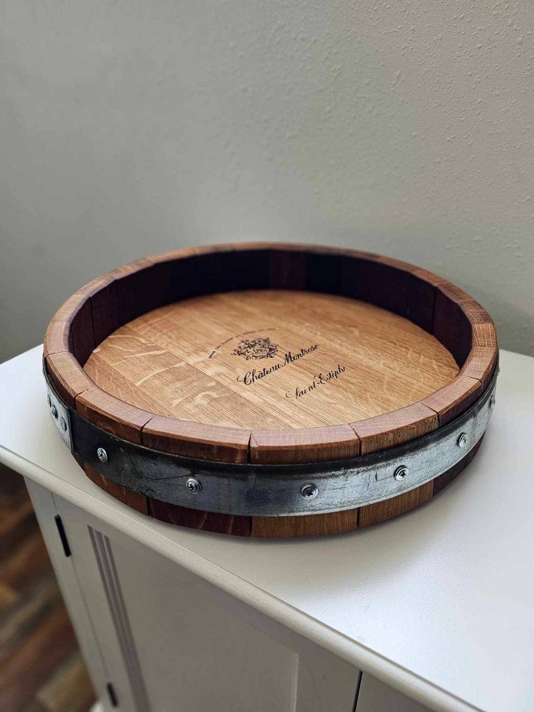 Sono Inspired Small Wine Barrel Lazy Susan