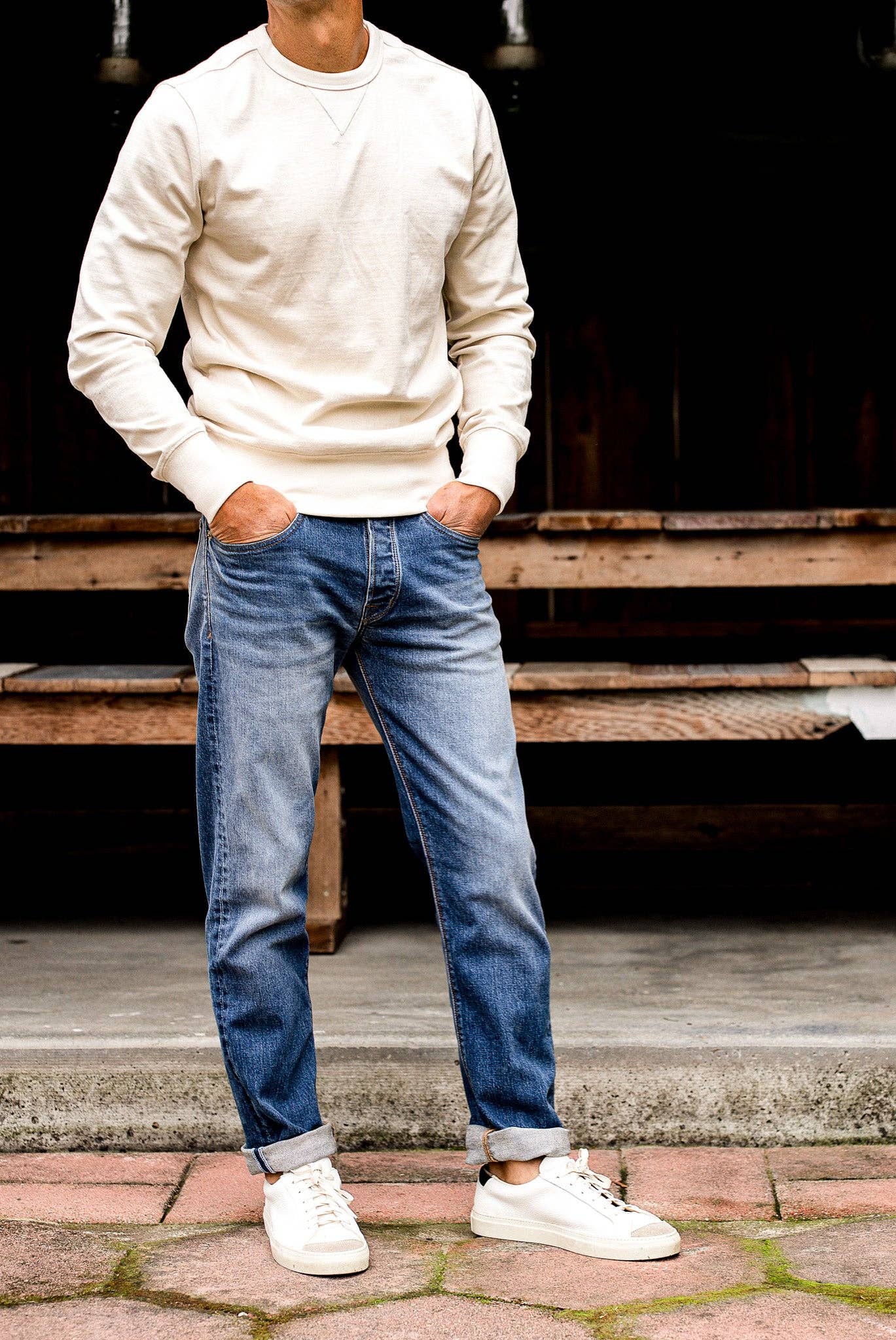 WIESMADE Jack Fit Jeans | River Wash Loose Straight Cut: River Wash