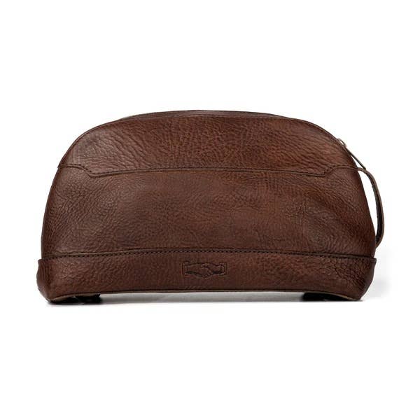 Mission Mercantile Heritage Leather Stateroom Wash Bag: Smoke