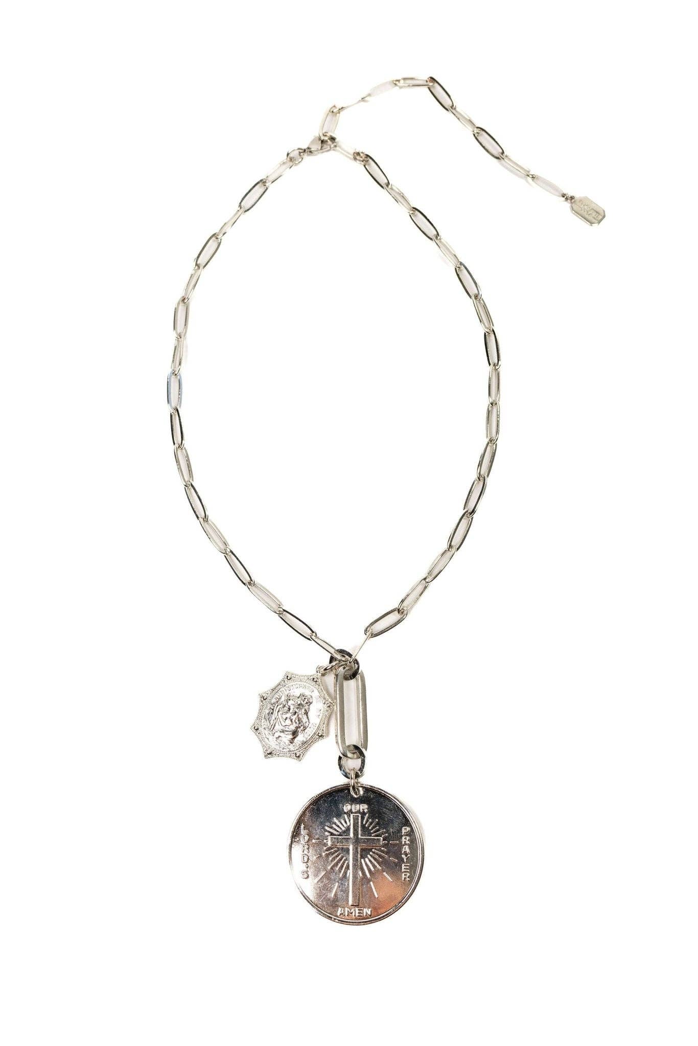 Elizabeth Cole St. Christopher Necklace: Golden Glow