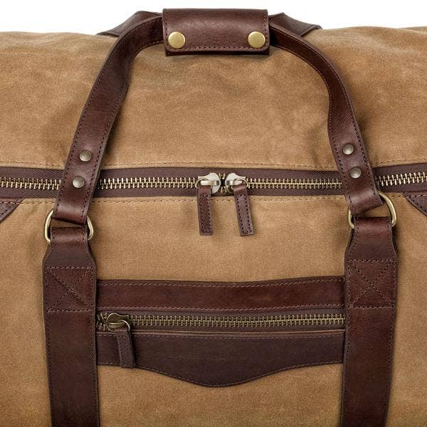 Mission Mercantile Campaign Waxed Canvas Large Roller Duffle Bag: Smoke / Forest