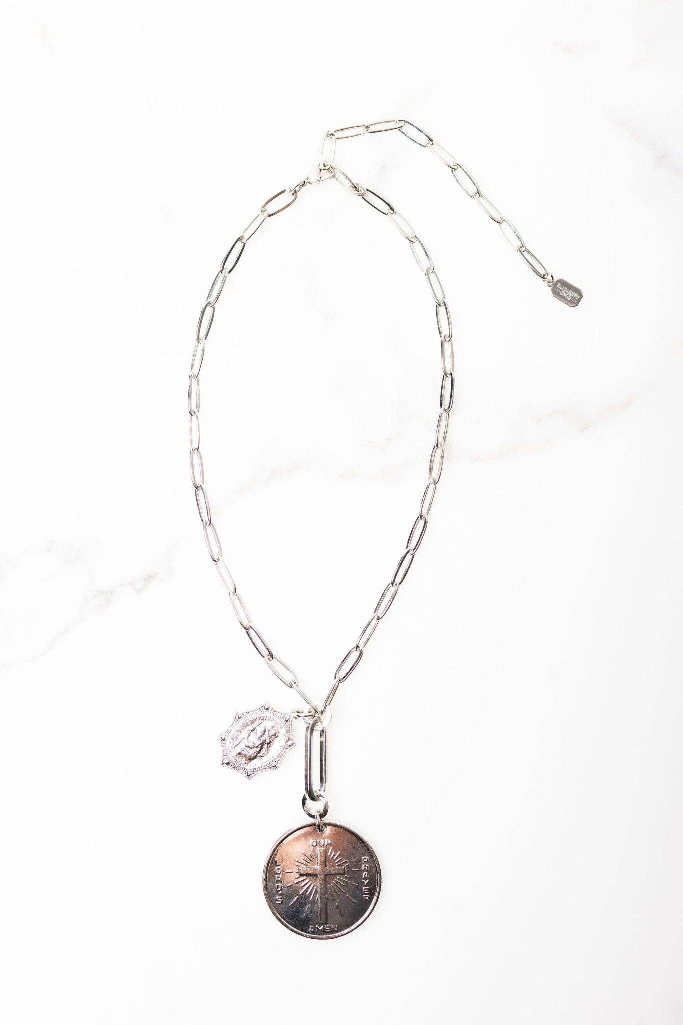Elizabeth Cole St. Christopher Necklace: Golden Glow