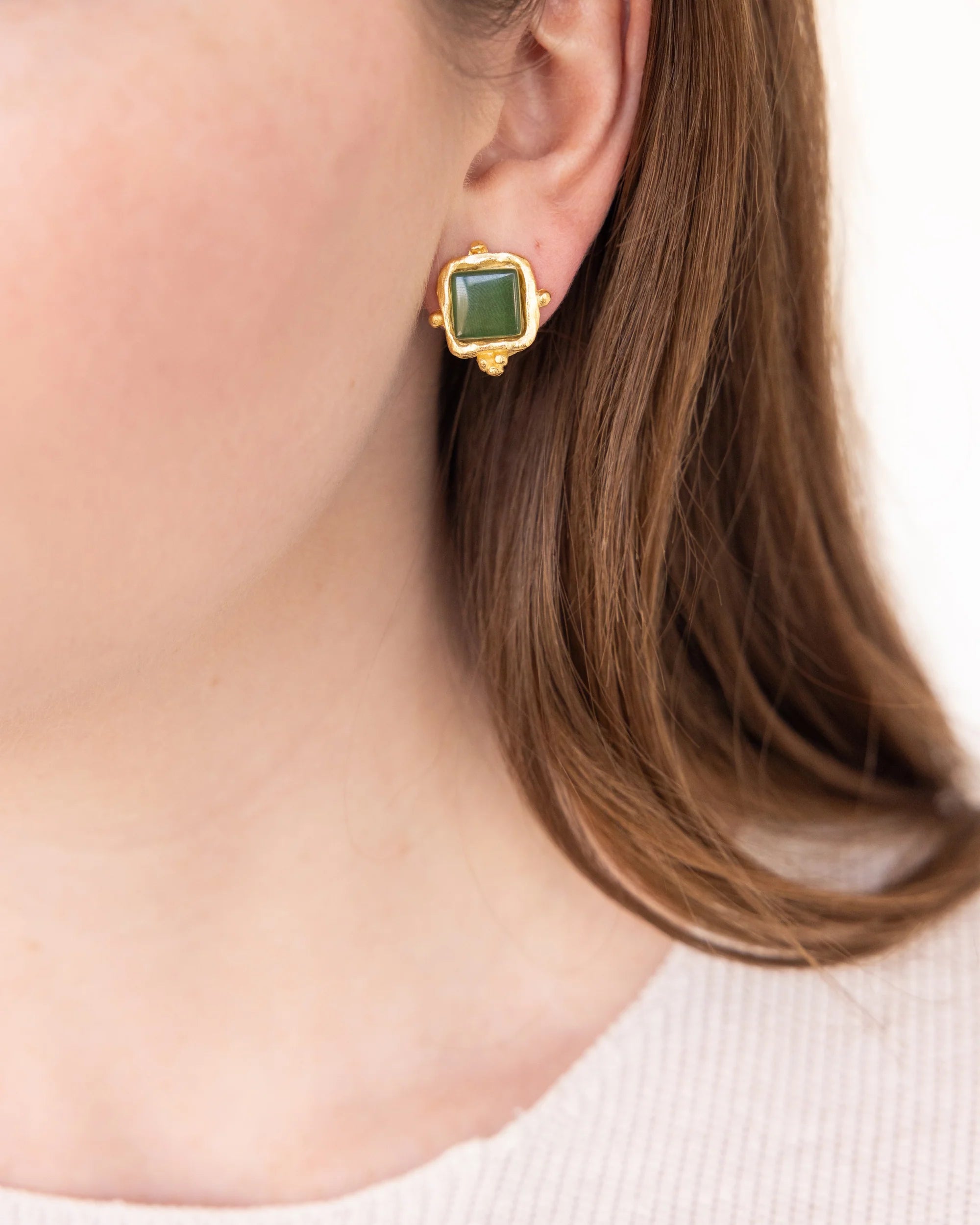 Susan Shaw Charlotte Studs: Emerald Green