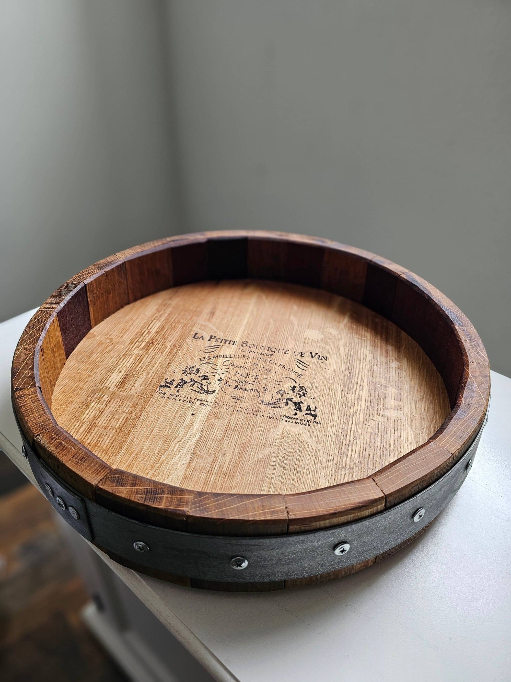 Sono Inspired Small Wine Barrel Lazy Susan