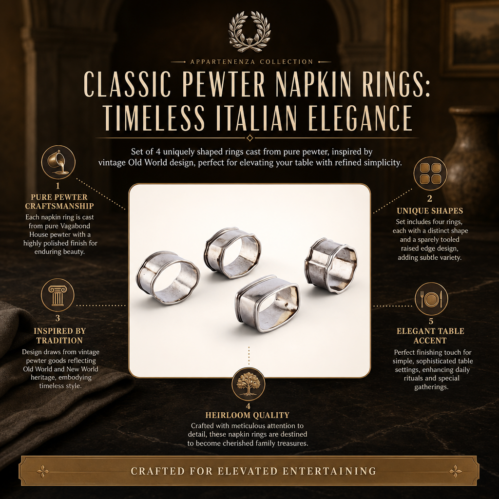VAGABOND HOUSE Pewter Classic Napkin Ring Set (4)