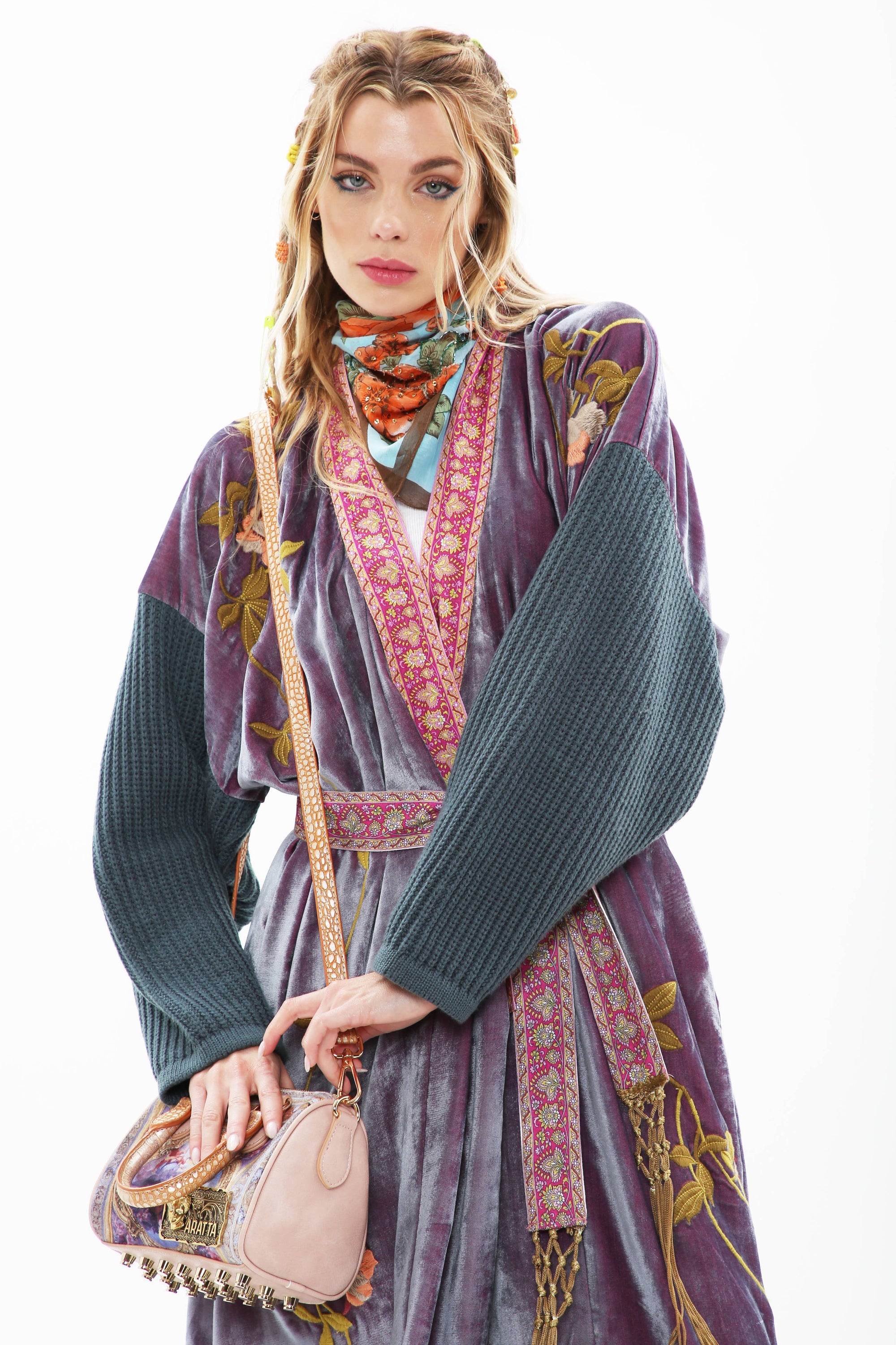 Aratta Something Magical Velvet Coat: Grape Jam