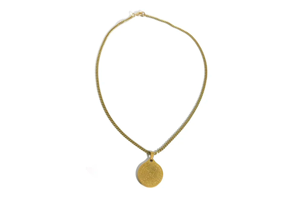 Rachel Nathan Unisex Mayan Calendar Medallion Necklace