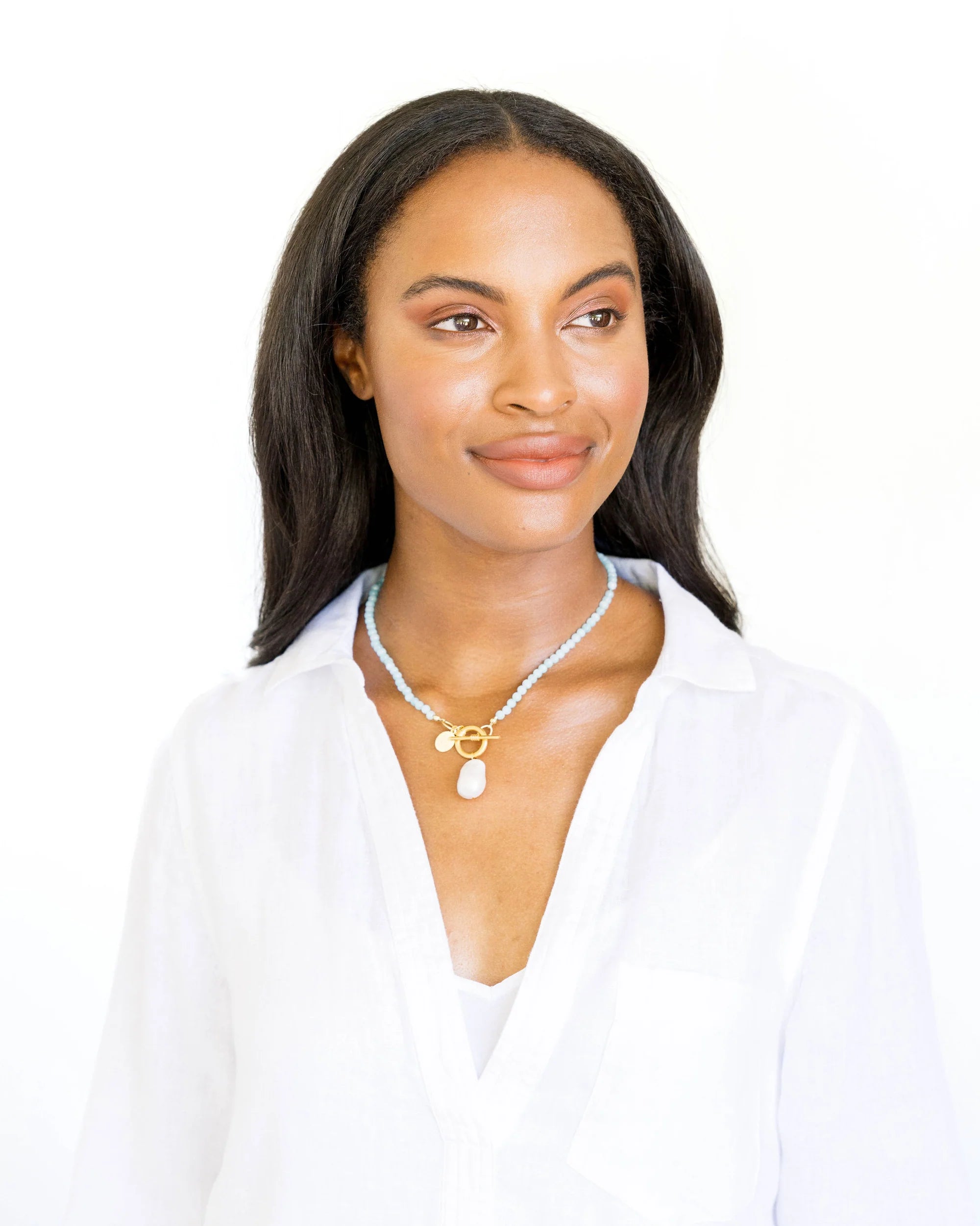 Susan Shaw Katie Necklace: Aqua