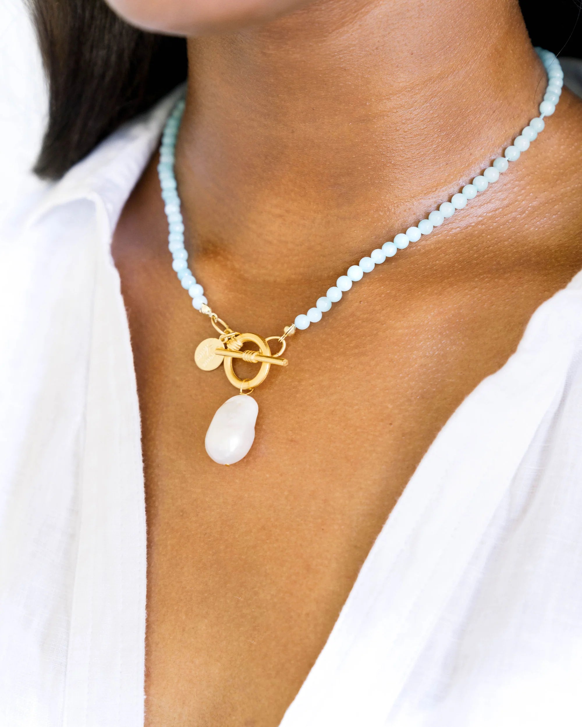 Susan Shaw Katie Necklace: Aqua