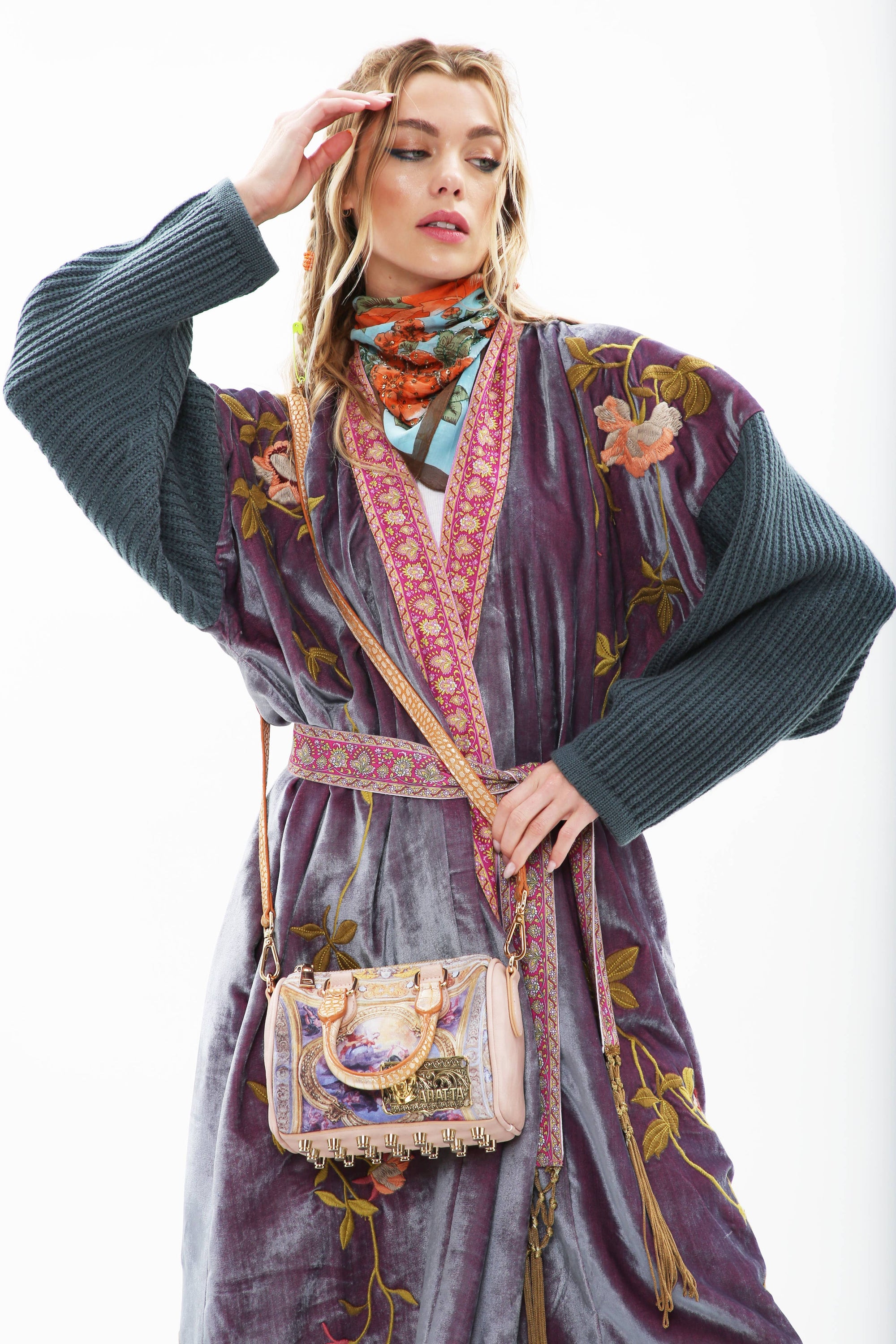 Aratta Something Magical Velvet Coat: Grape Jam