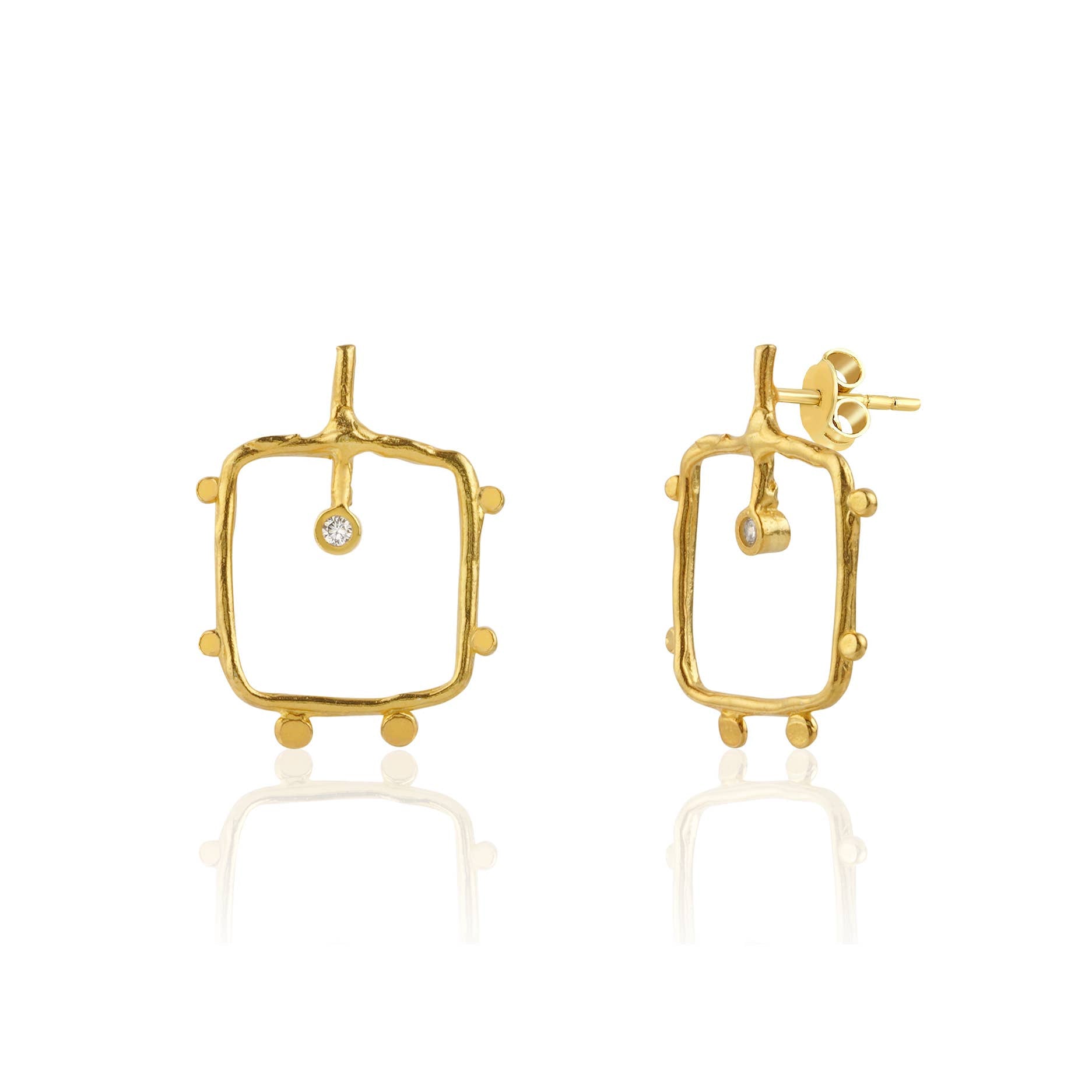 CHAKARR CORE | SQUARE TEXTURES STUD EARRINGS