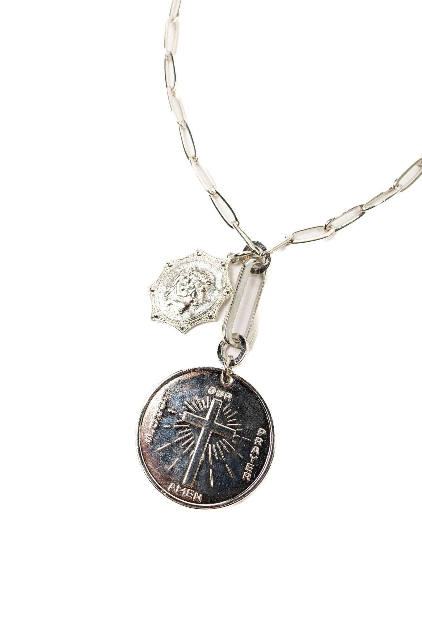 Elizabeth Cole St. Christopher Necklace: Golden Glow