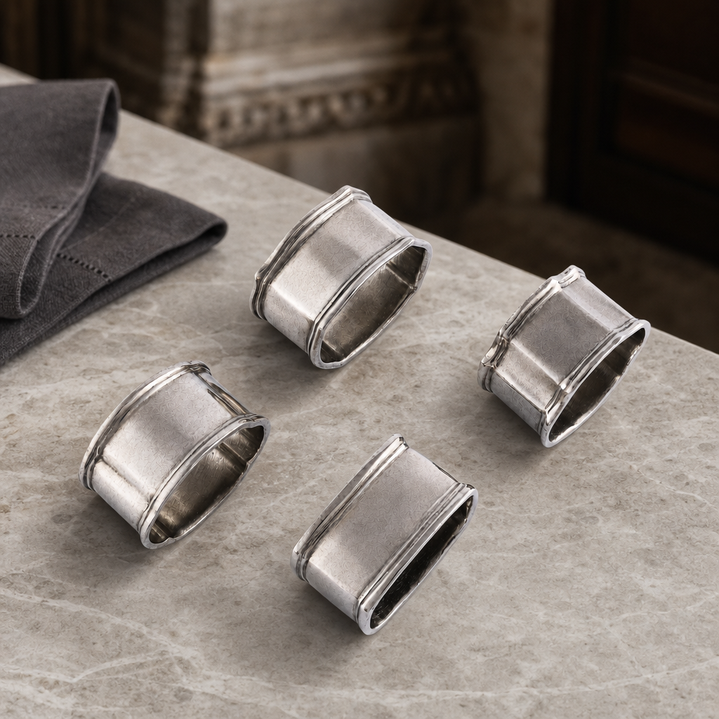 VAGABOND HOUSE Pewter Classic Napkin Ring Set (4)