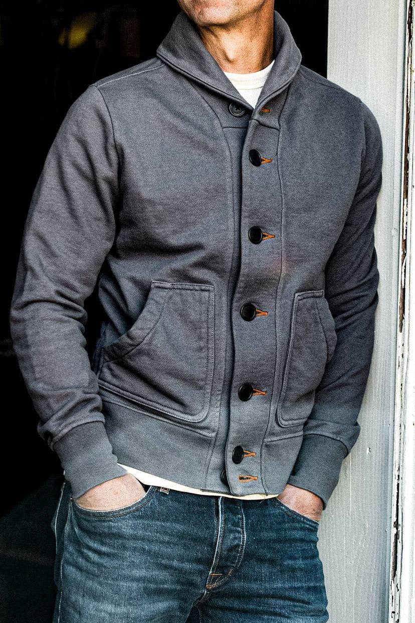 WIESMADE Men | Bodega Cardigan | 14oz 100% Cotton French Terry - Pebble: Pebble / L