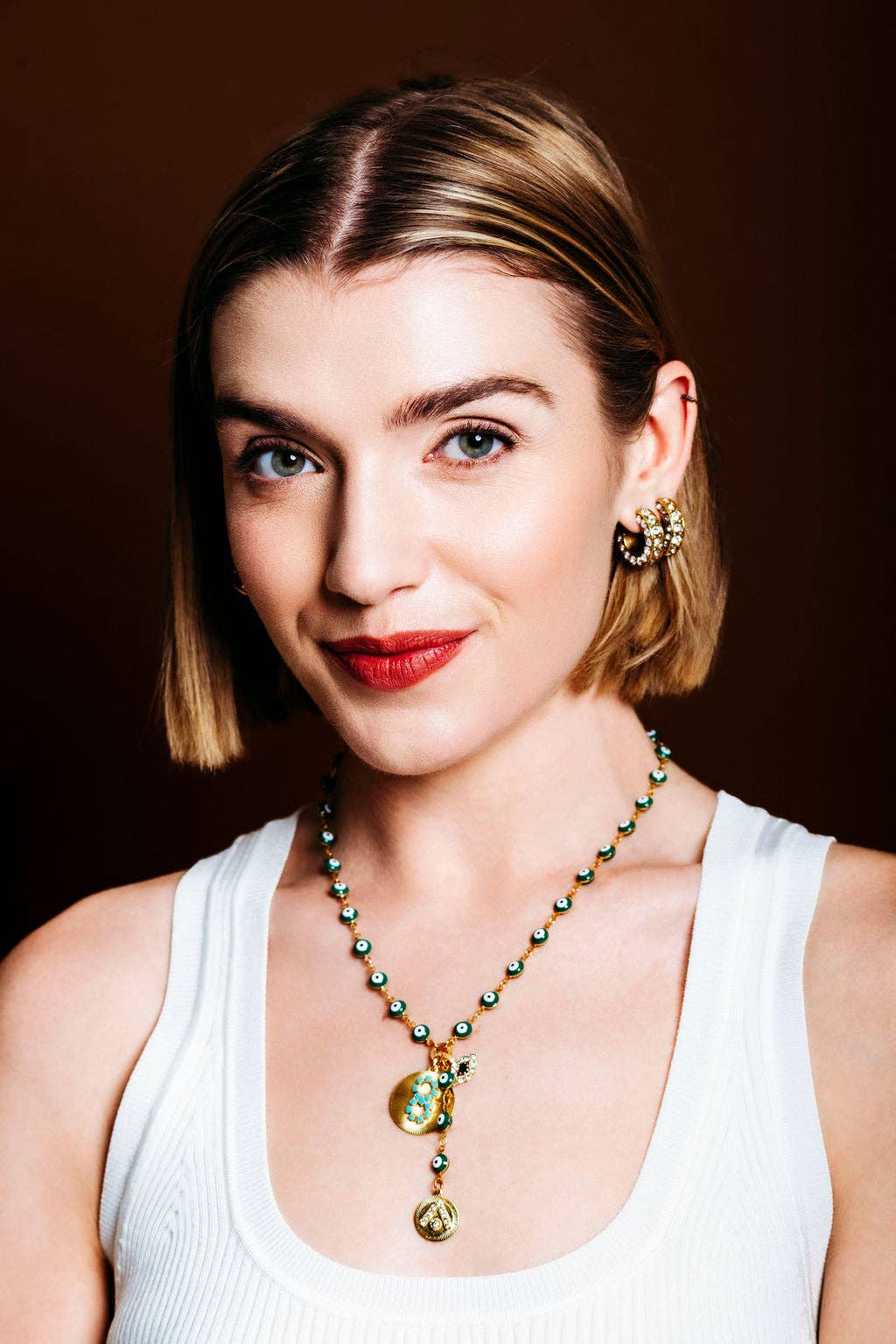 Elizabeth Cole Galia Necklace: Orange