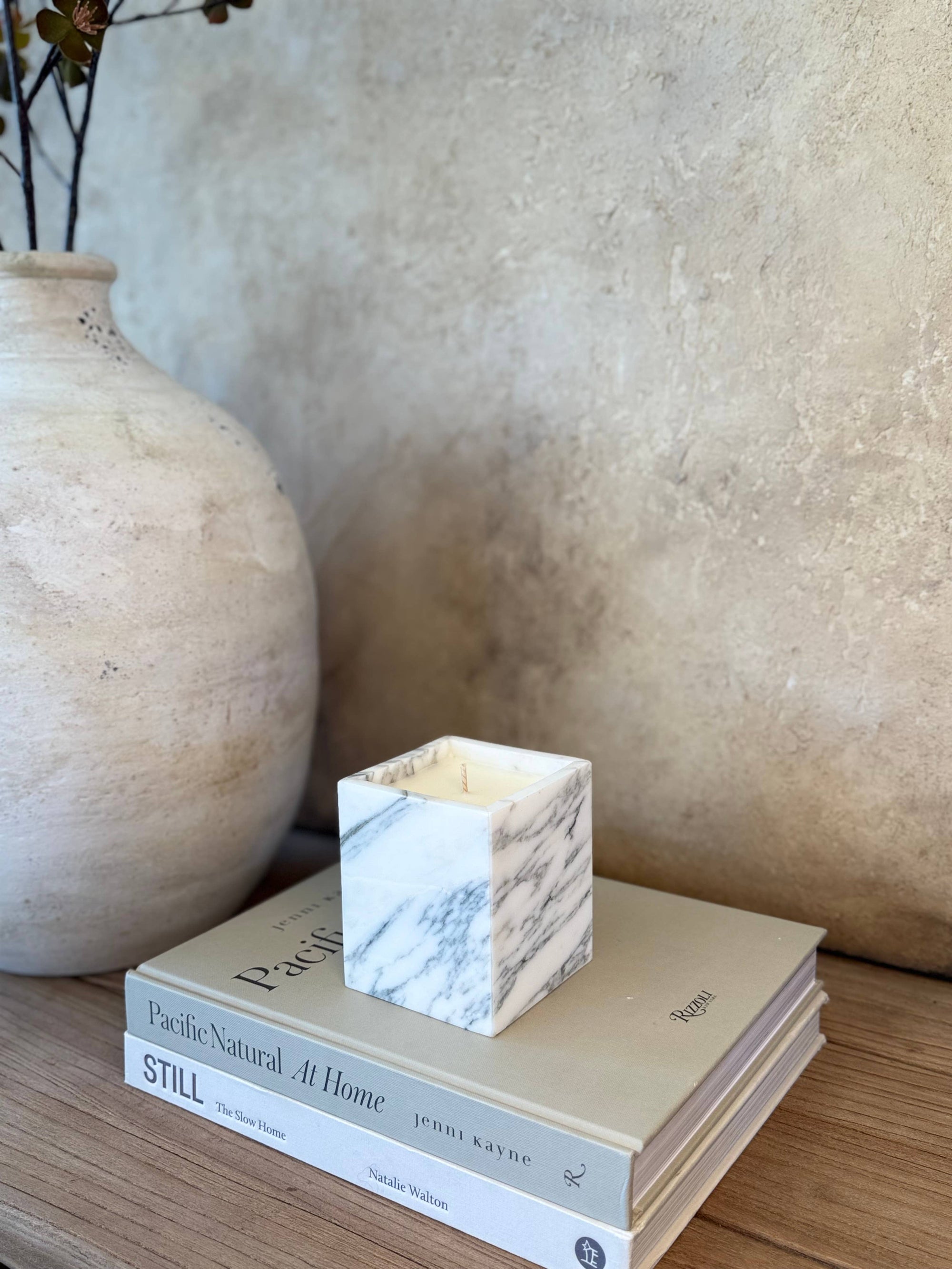 STANDARD WAX Marble Candle- White Label Ready: Purple w/White Veins- Rosso Levanto / 7 Veils Inspired by Byredo