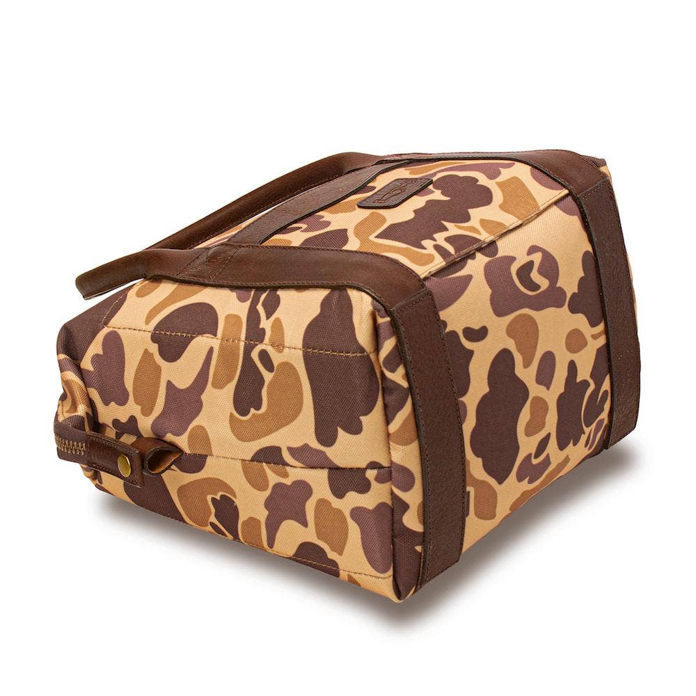 Mission Mercantile White Wing Waxed Canvas Cooler: Smoke / Brown