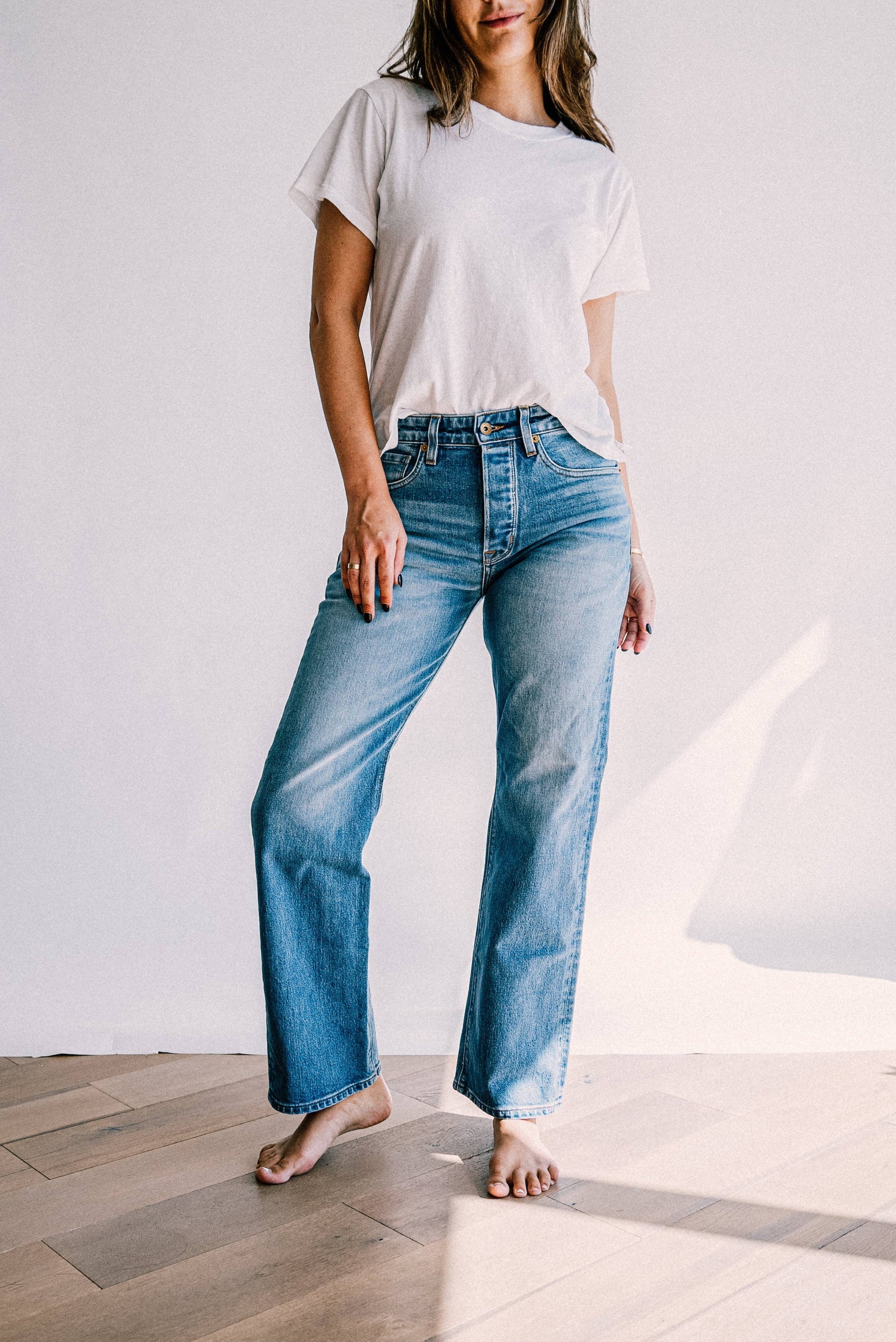 WIESMADE Jackie Fit Jean | Salt Wash Mid Rise Wide Leg: Salt Wash