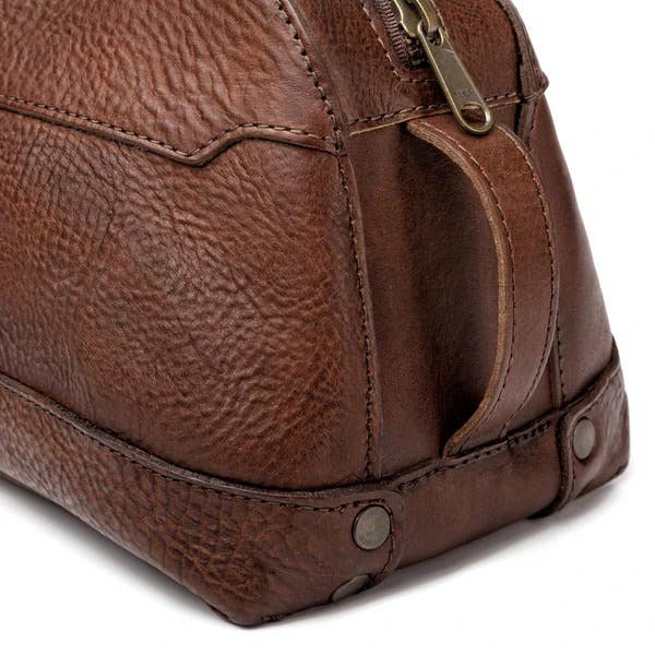 Mission Mercantile Heritage Leather Stateroom Wash Bag: Smoke
