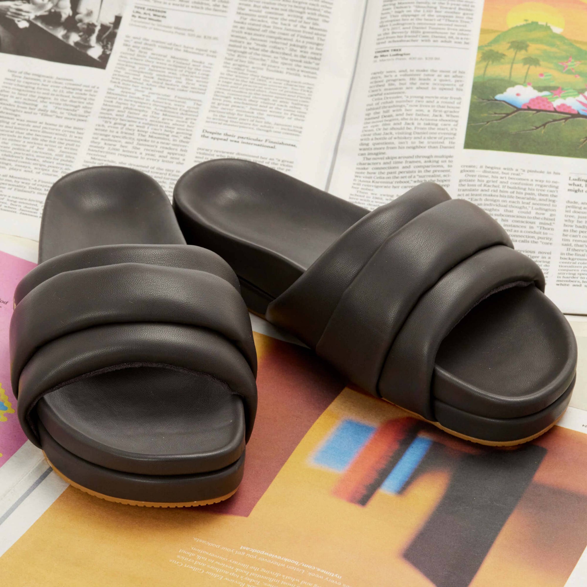 Commbi The Softie Slide - Faded Black: Women's / Wmn's 6